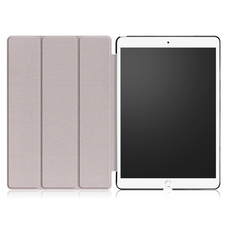 Custer Texture Horizontal Flip Leather Case for iPad Air 2019 10.5 inch, with Three-folding Holder & Sleep / Wake-up Function (Dark Blue)