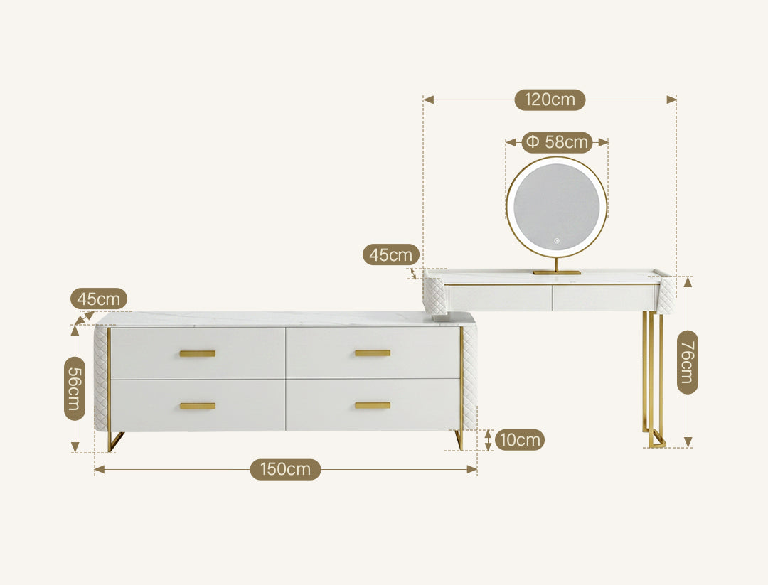 Joshua Dressing Table, White