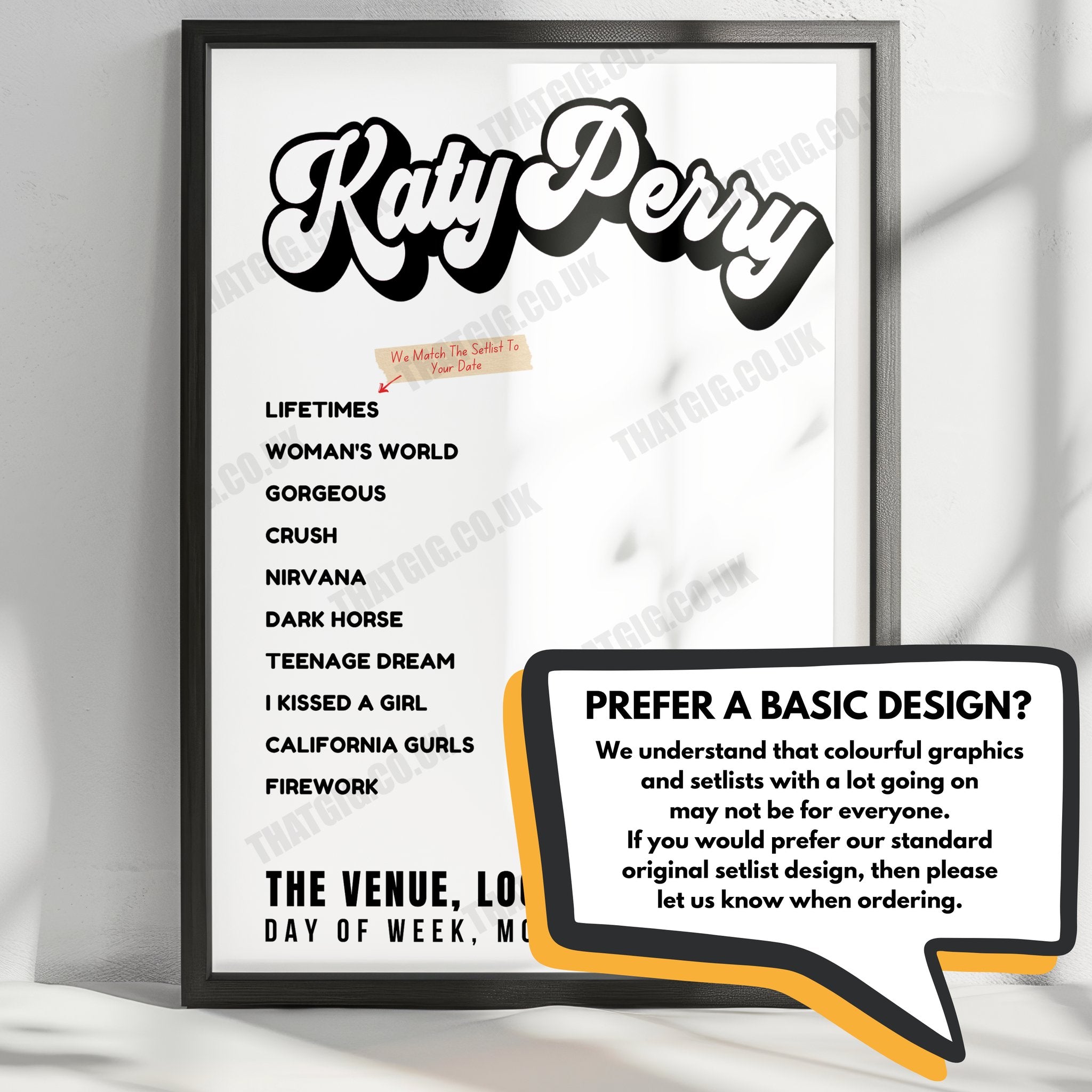 Katy Perry Setlist Poster - Resorts World Theatre Las Vegas - November 4th, 2023