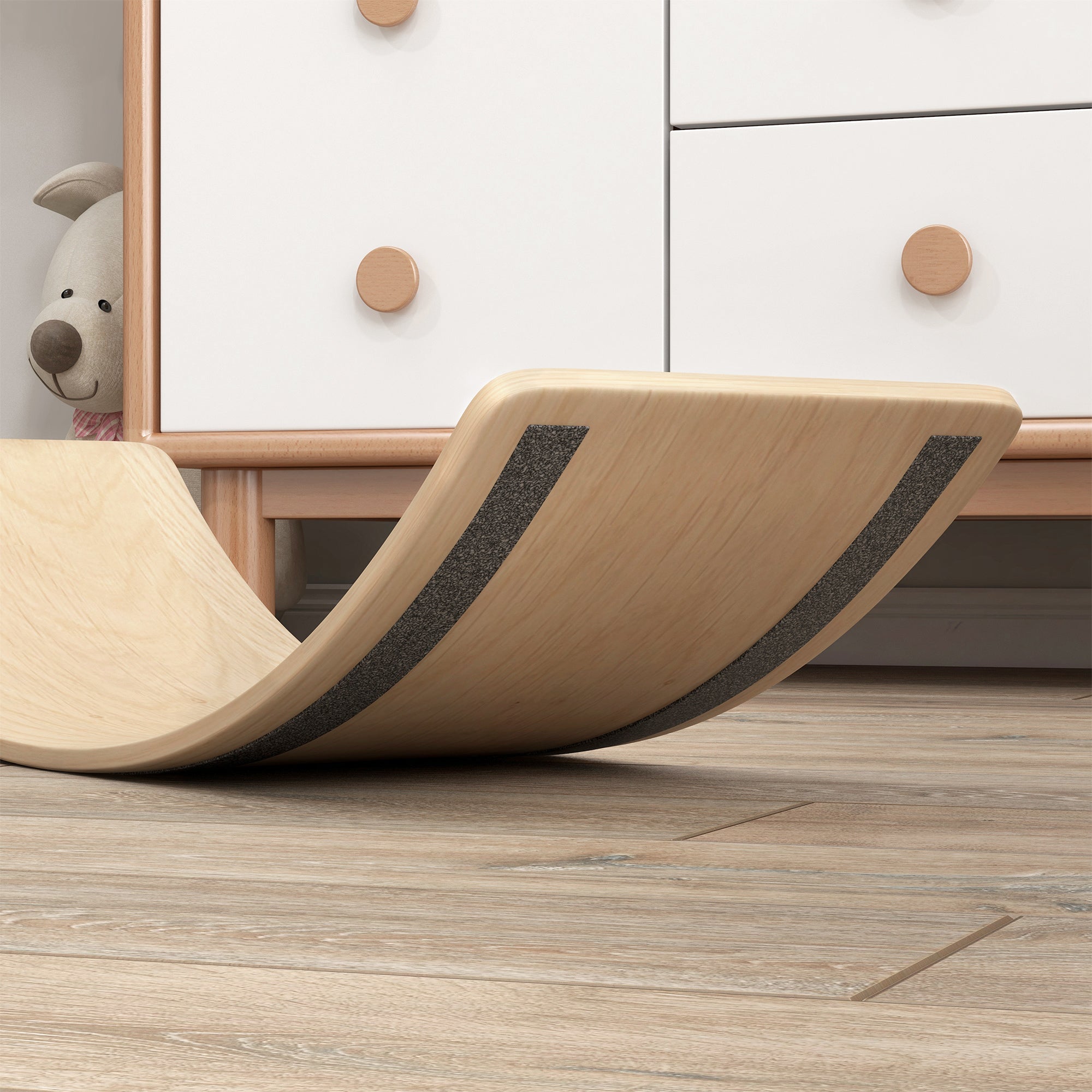 AIYAPLAY Kids Wooden Balance Board for Children, for 3-8 Years Old, Natural