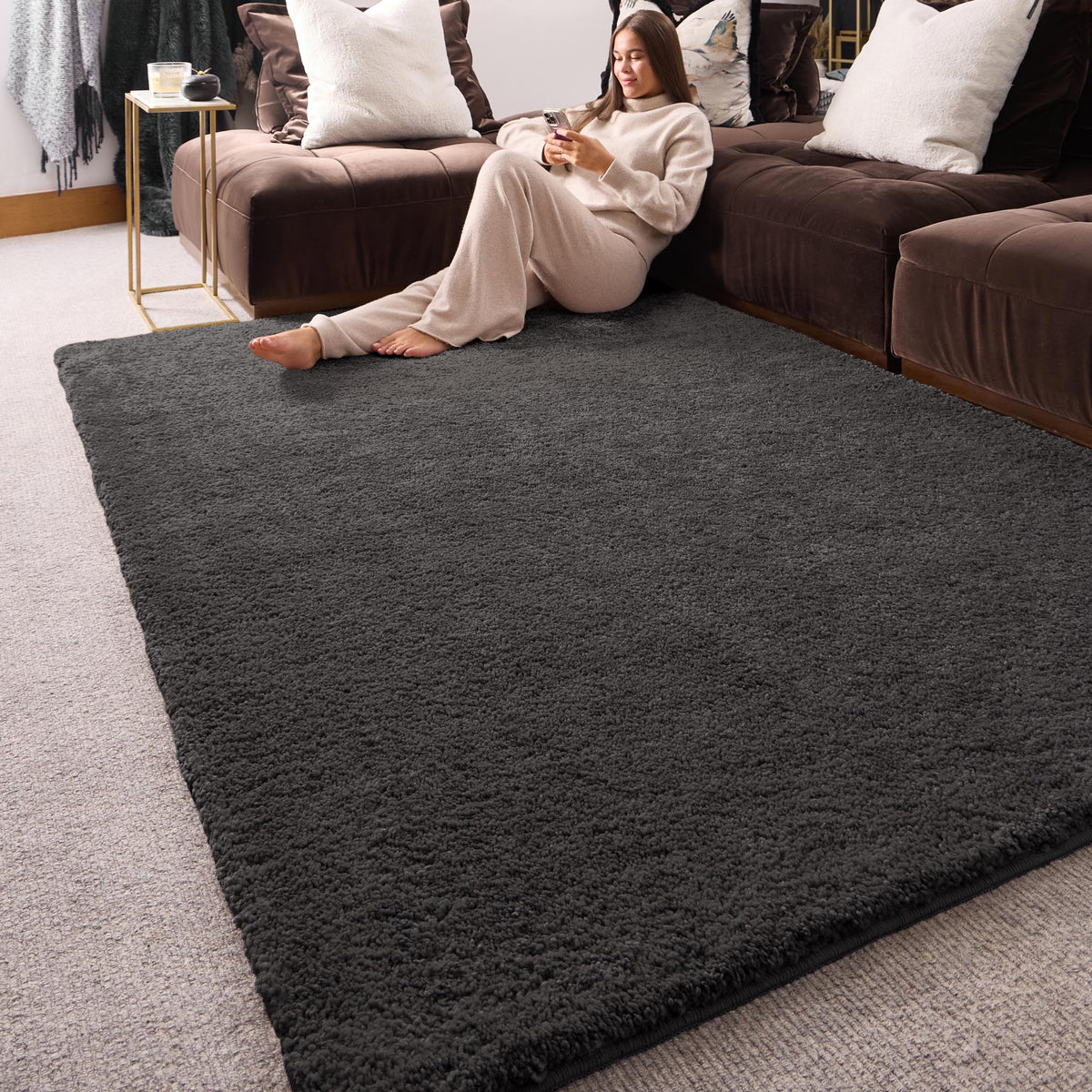 Washable My Lux Rug | Charcoal