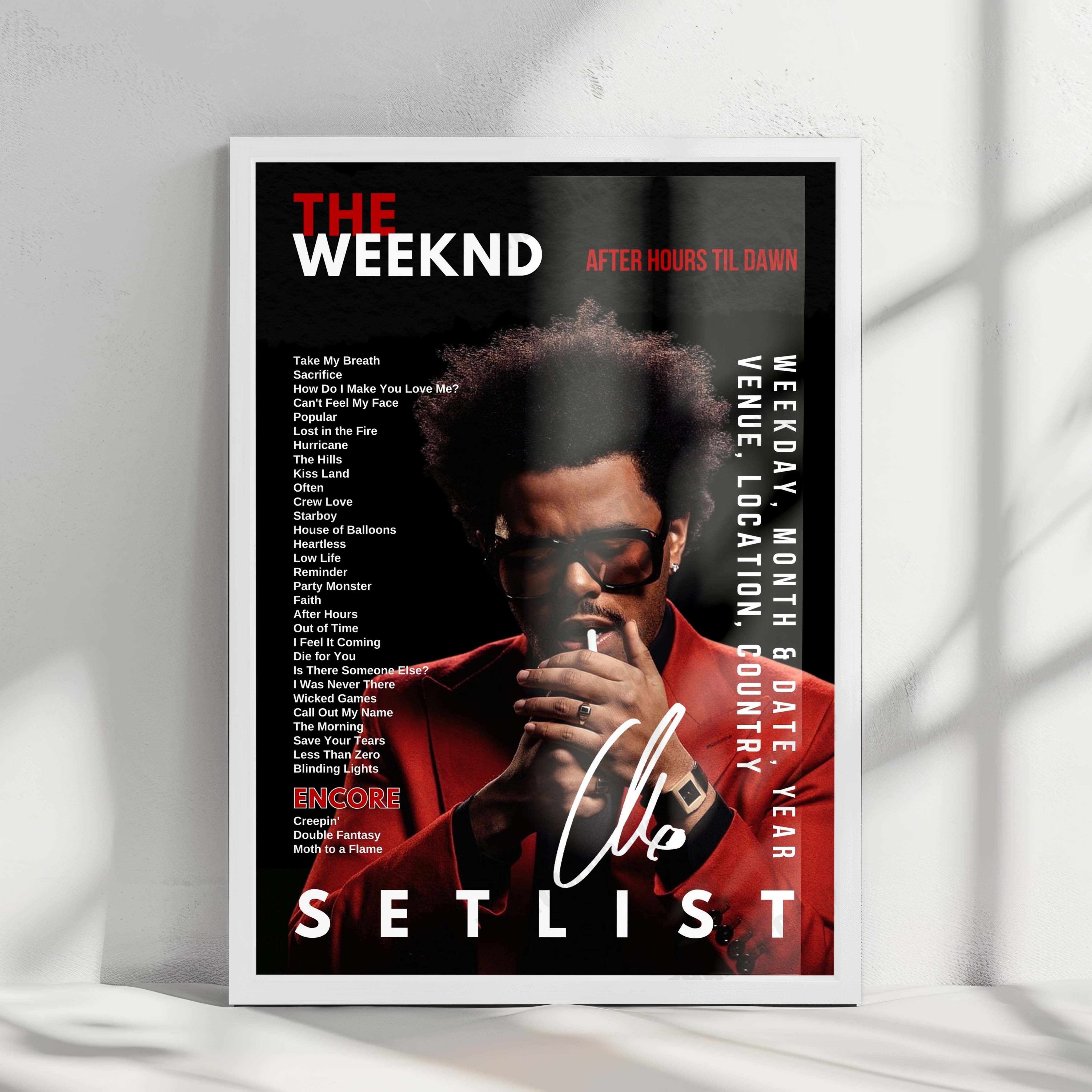 The Weeknd Setlist Poster - U.S. Bank Stadium, Minneapolis - June 14th, 2025