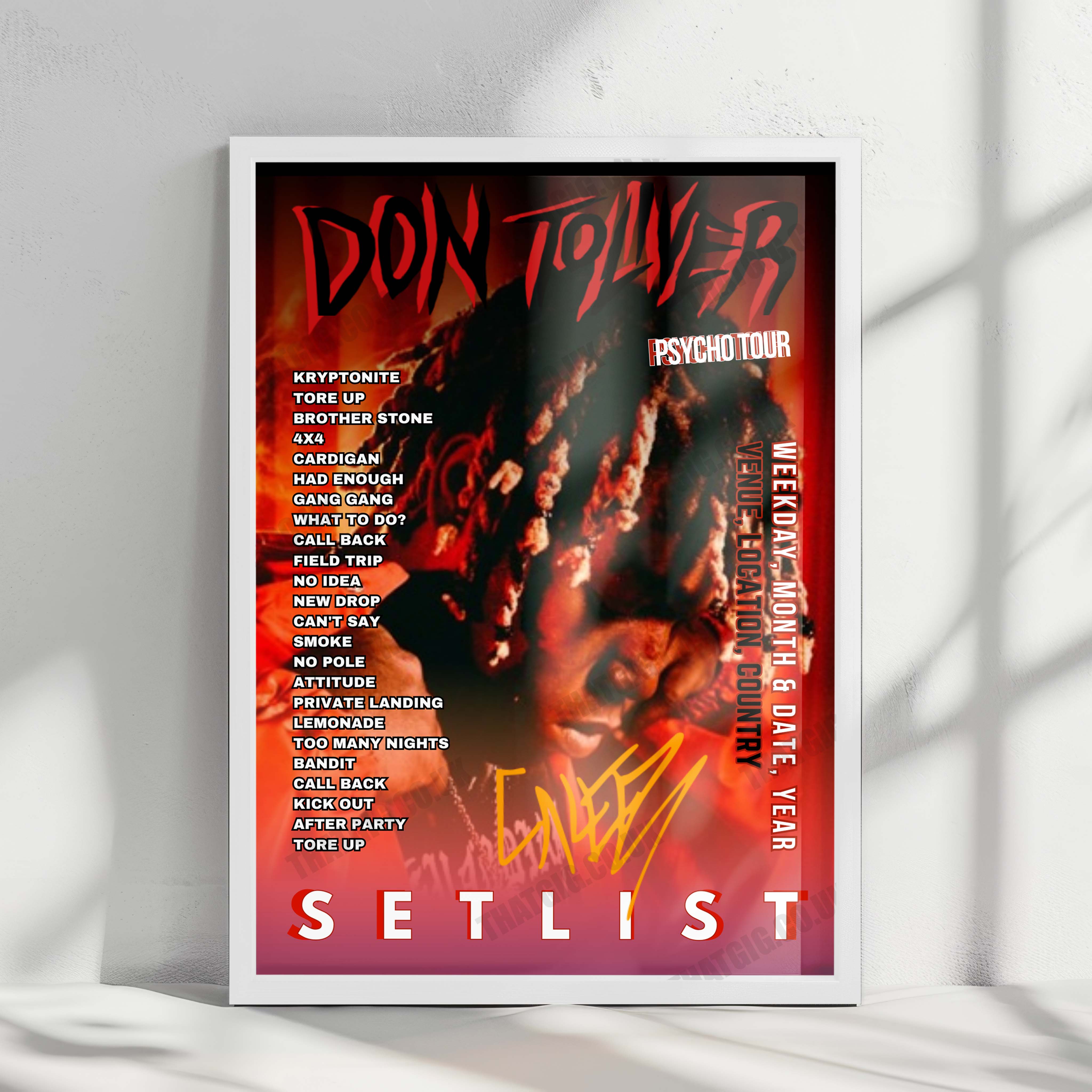 Don Toliver Setlist Poster - AFAS Live, Amsterdam - June 6th, 2025