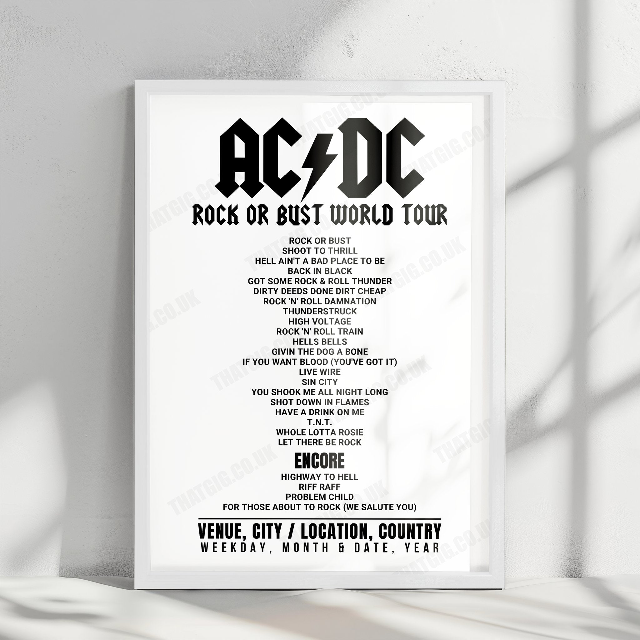 AC/DC Setlist Poster - Olympiastadion, Munich - May 21st, 2015