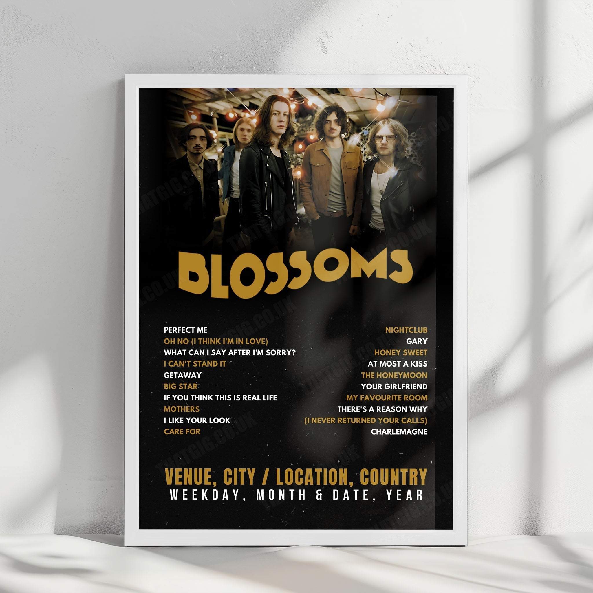 Blossoms Setlist Poster - Aylesbury Waterside Theatre, Aylesbury - March 7th, 2025