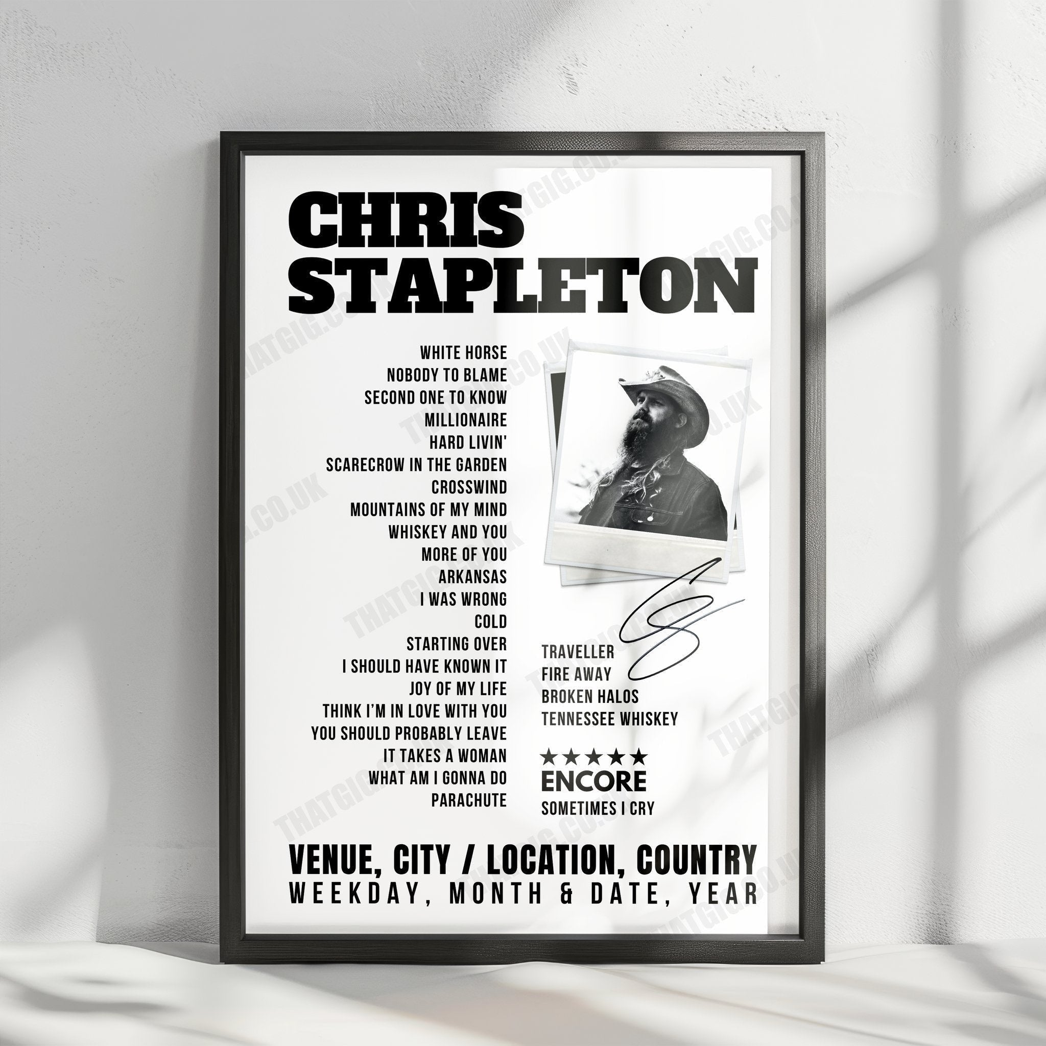 Chris Stapleton Concert Poster – Legacy Arena at the BJCC, Birmingham, AL, USA – August 21st, 2024