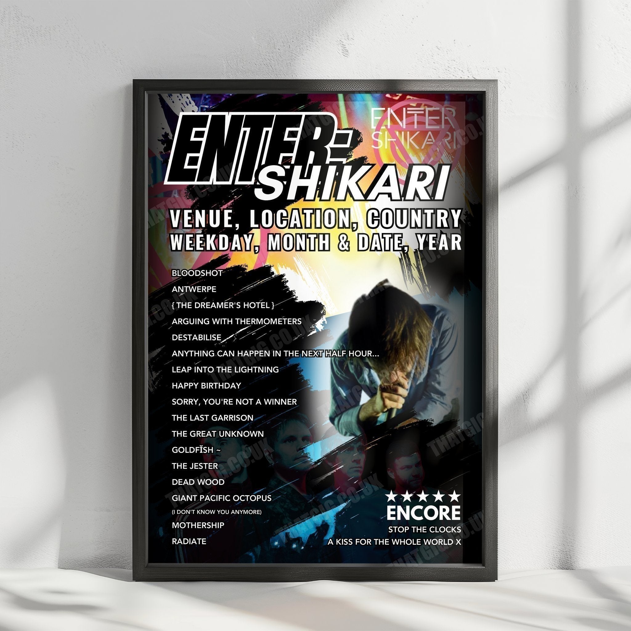 Enter Shikari Setlist Poster - Warehouse Live Midtown, Houston, TX, USA - October 12th, 2024