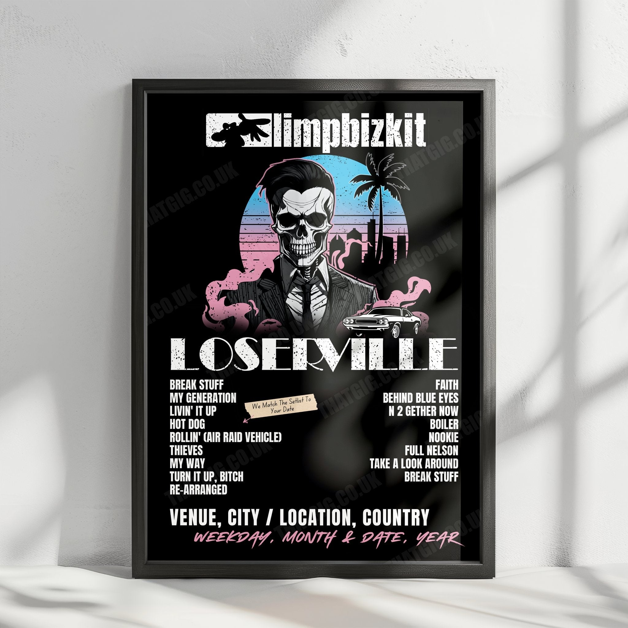 Limp Bizkit Setlist Poster - Ameris Bank Amphitheatre, Alpharetta, GA, USA - August 4th, 2024