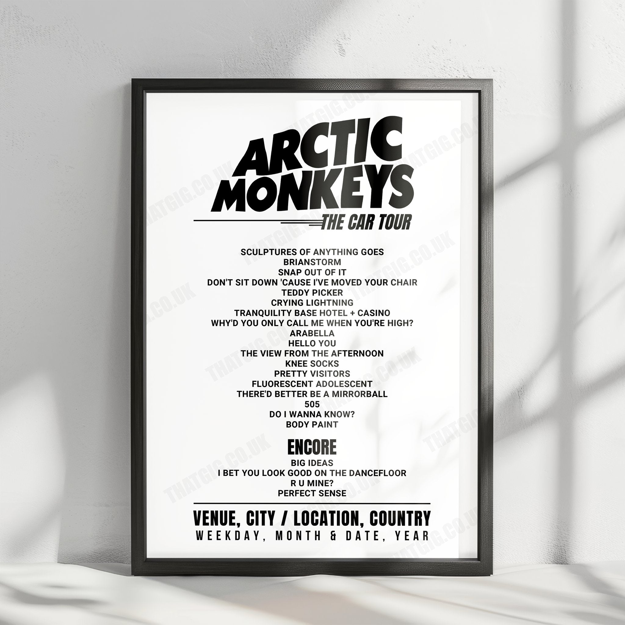 Arctic Monkeys Setlist Poster - Los Angeles State Historic Park, Los Angeles - September 18th, 2022