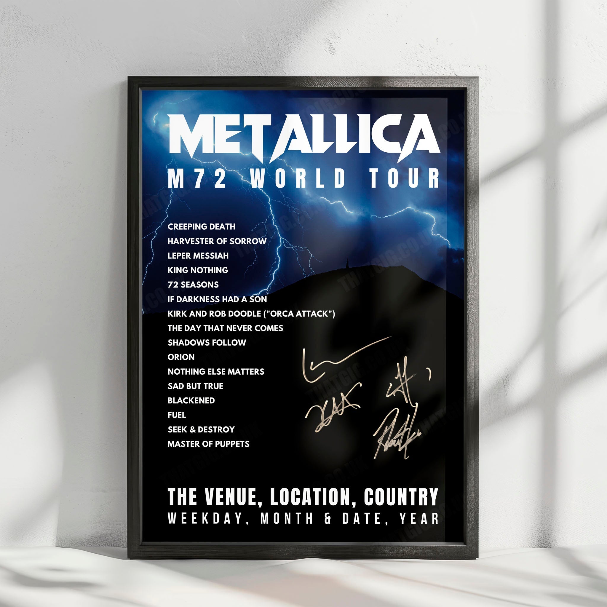 Metallica Setlist Poster - AT&T Stadium, Arlington - August 20th, 2023