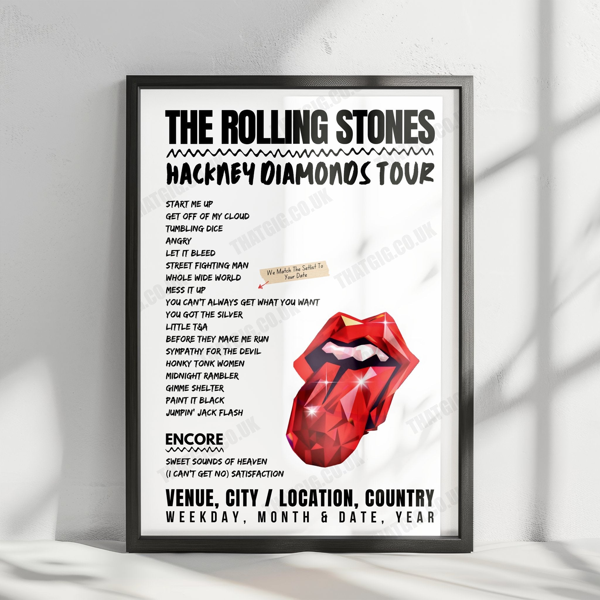 The Rolling Stones Setlist Poster - NRG Stadium, Houston, USA - April 28th, 2024