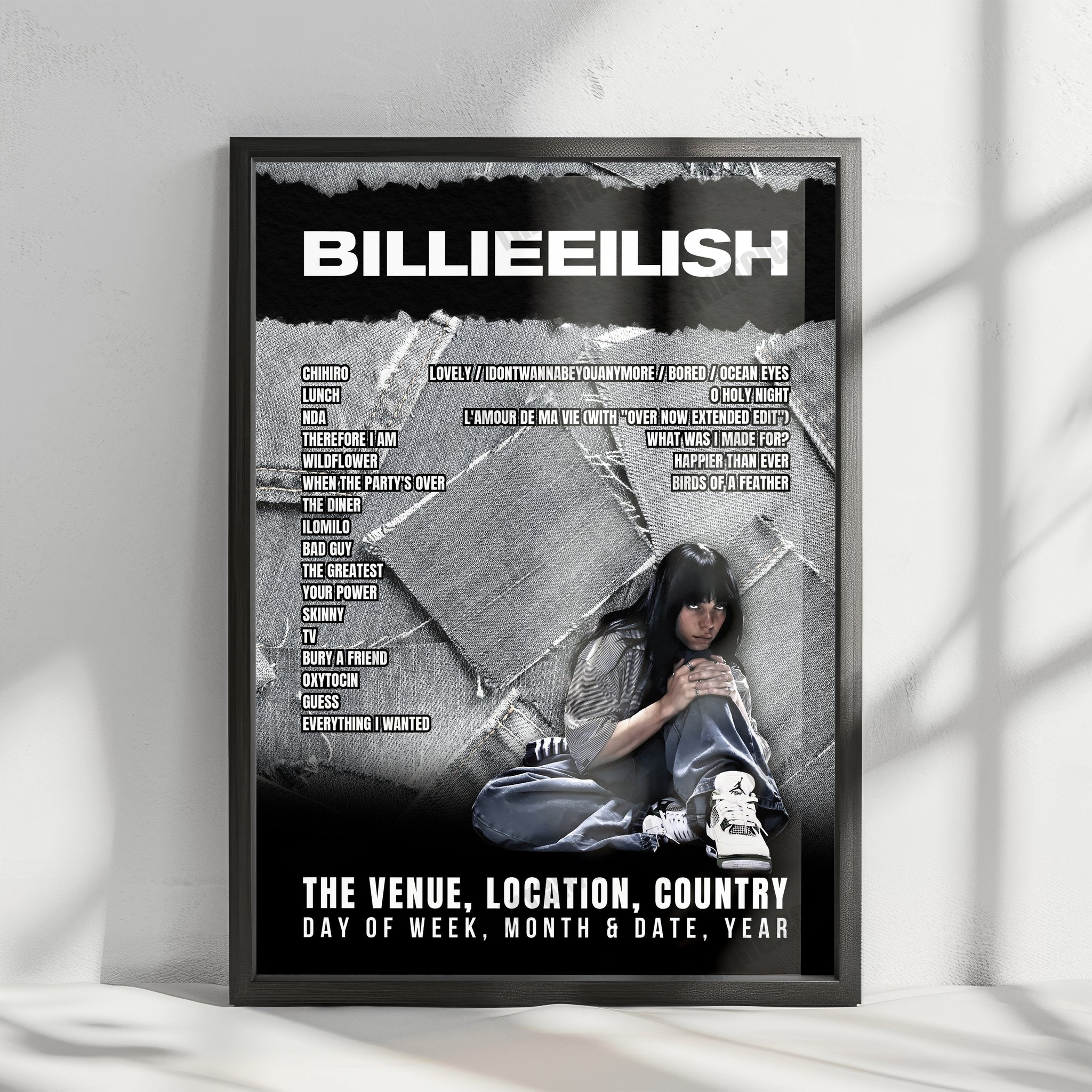 Billie Eilish Setlist Poster - Kia Forum, Inglewood - December 15th, 2024