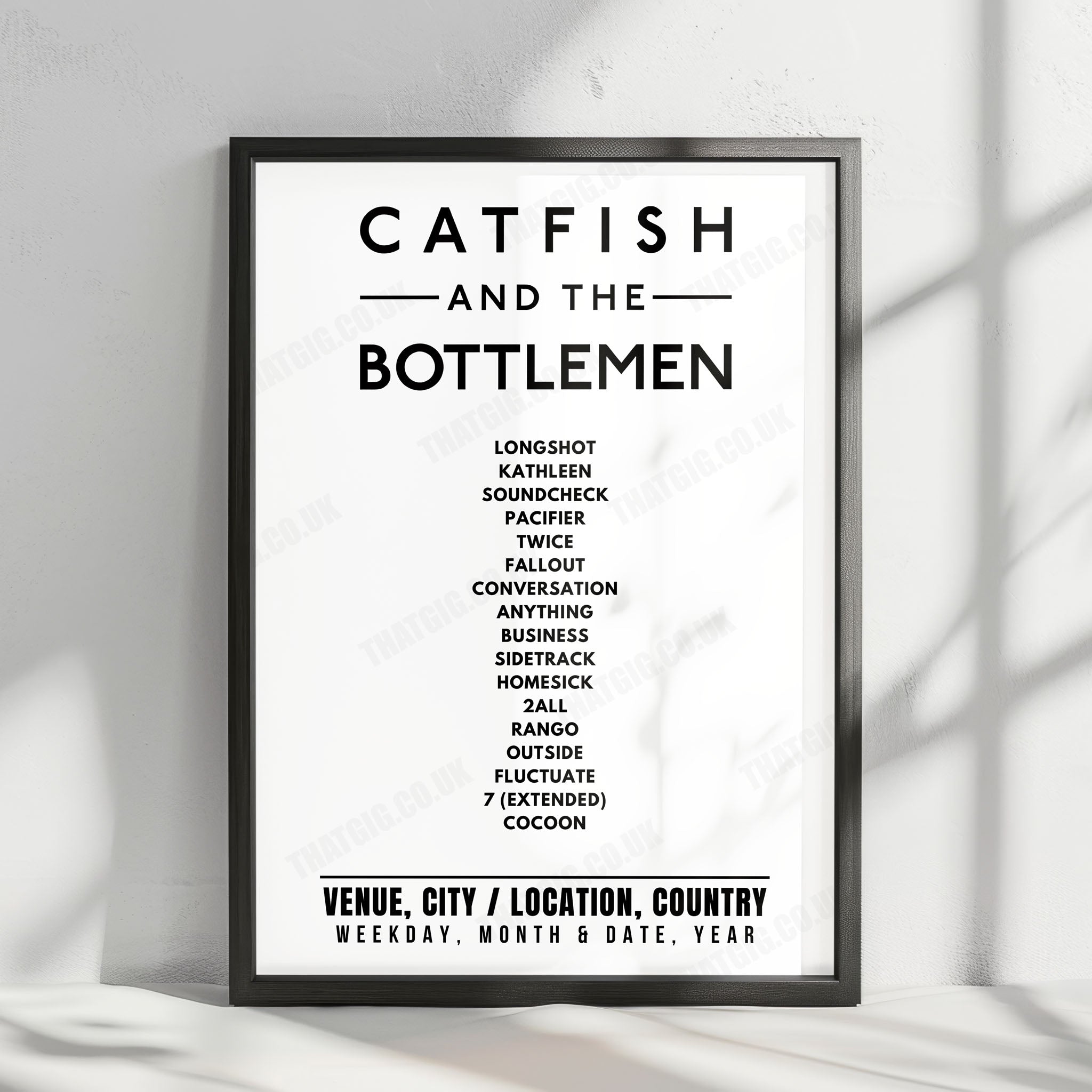 Catfish and the Bottlemen Setlist Poster - Royal Highland Centre Showground, Ingliston - August 24th, 2024