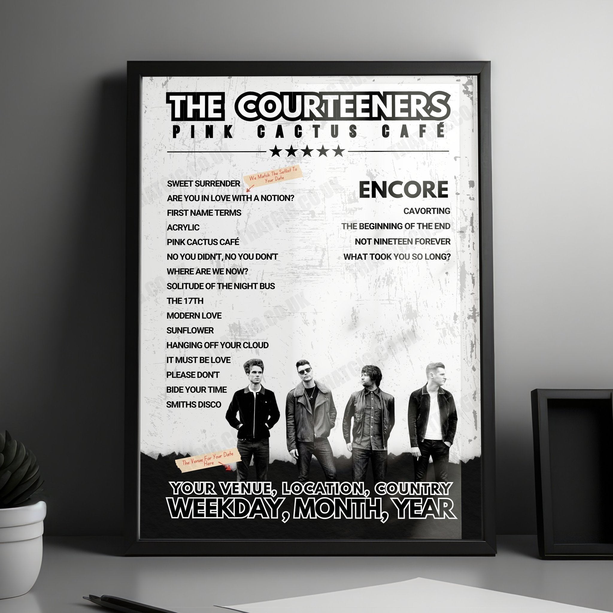 Courteeners Setlist Poster - Utilita Arena Cardiff - November 22nd, 2024