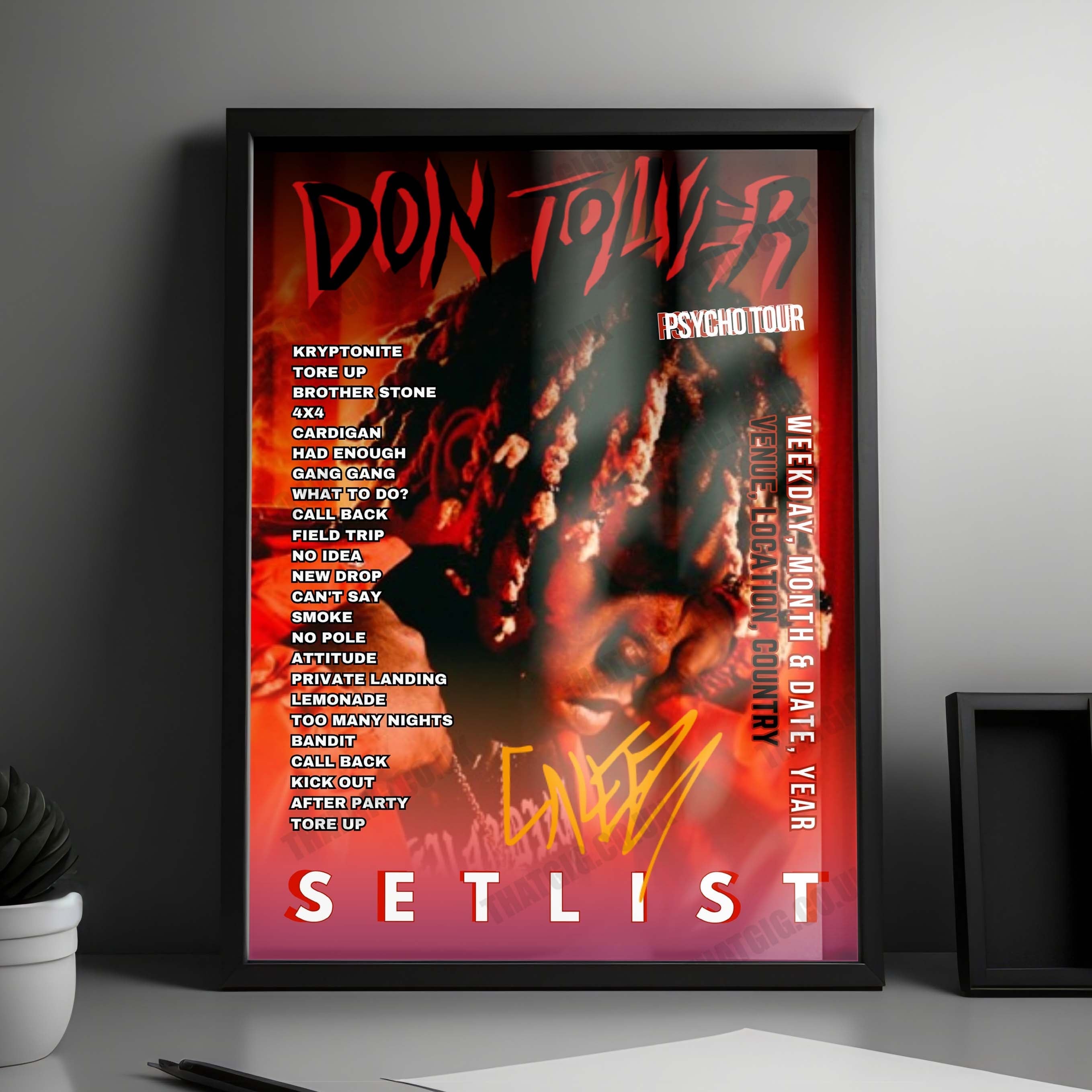 Don Toliver Setlist Poster - Chaifetz Arena, St. Louis - November 19th, 2024