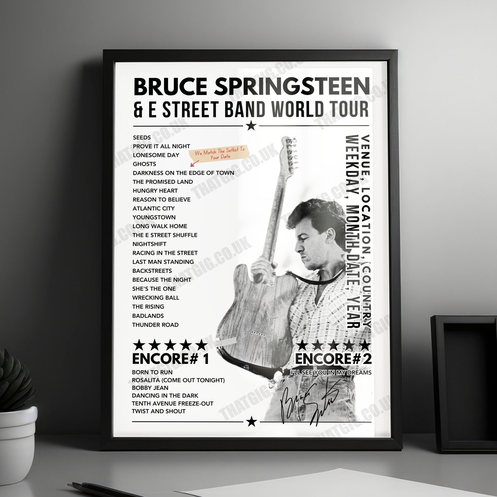 Bruce Springsteen Setlist Poster - Kia Forum, Inglewood, USA - April 7th, 2024