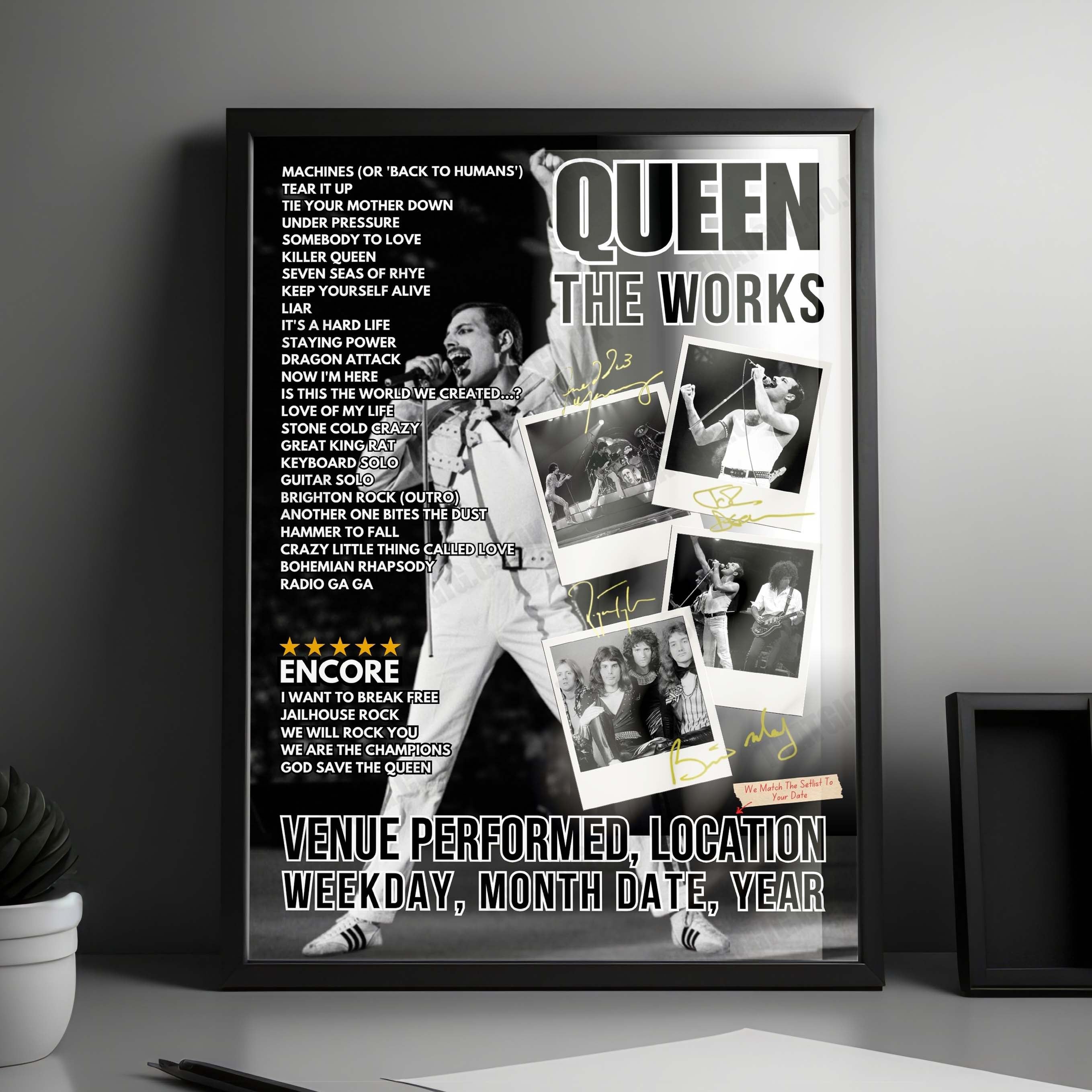 Queen Setlist Poster - RDS Simmonscourt, Dublin - August 28th, 1984
