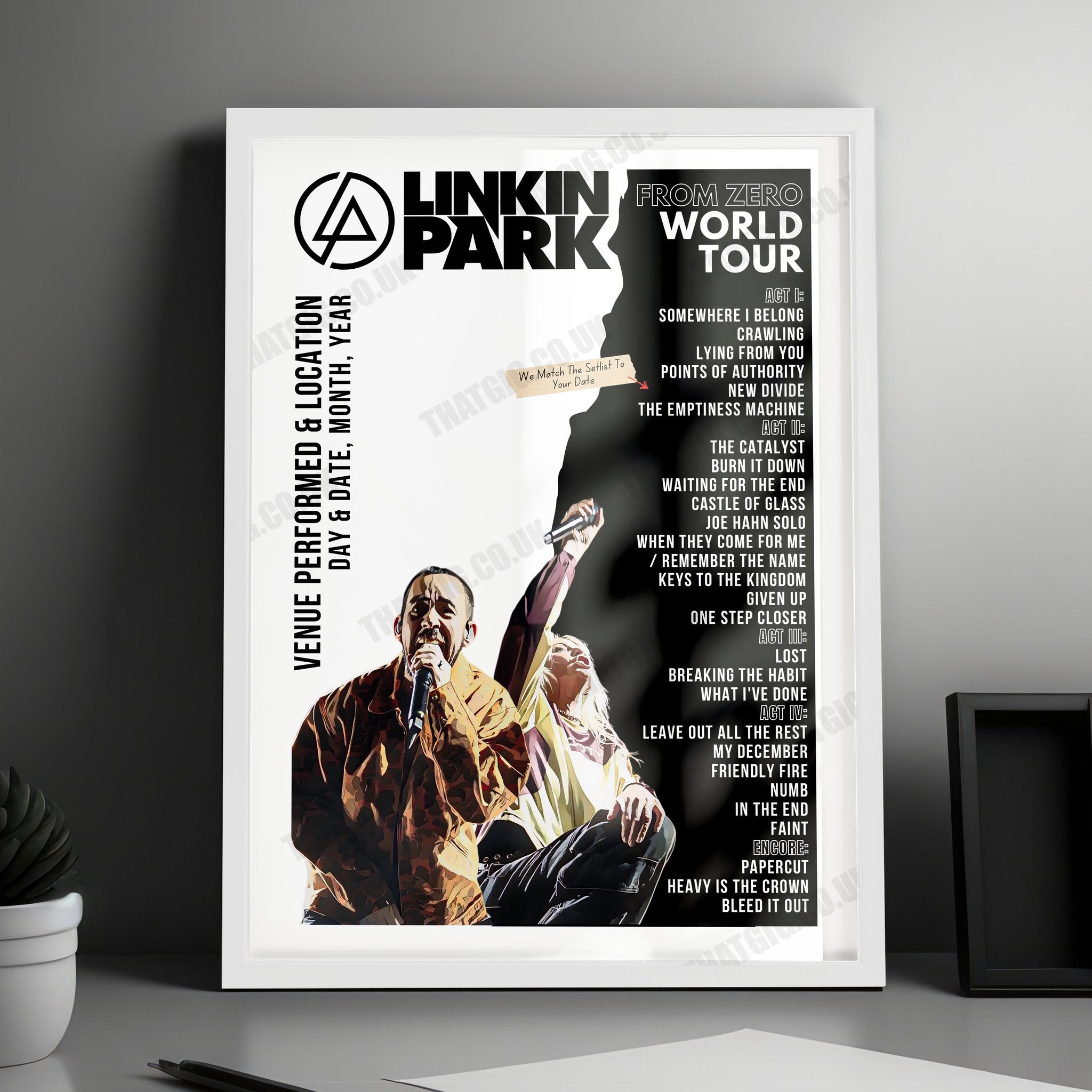 Linkin Park Setlist Poster - Barclays Center, Brooklyn, USA - September 16th, 2024