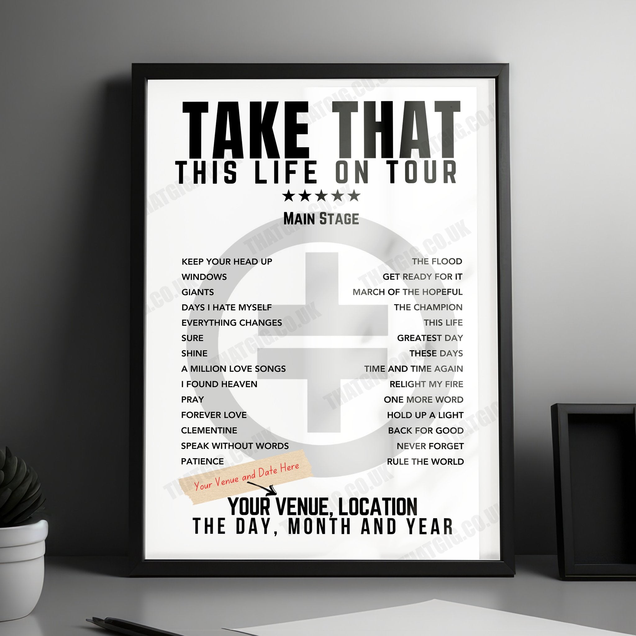 Take That Setlist Poster - AO Arena Manchester - May 7th, 2024