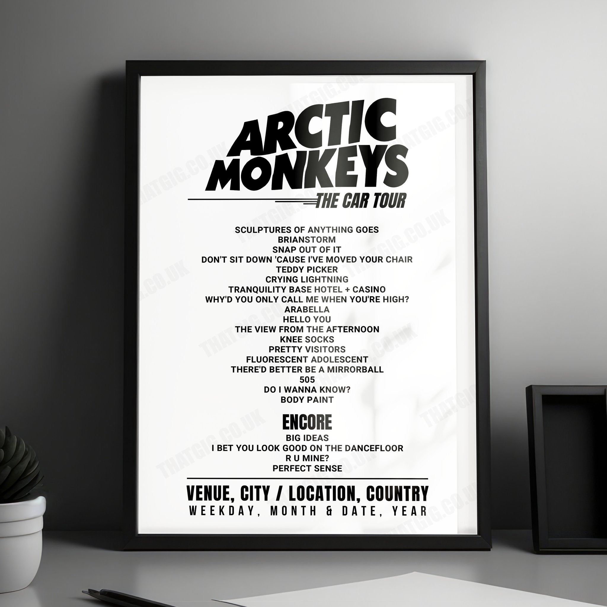 Arctic Monkeys Setlist Poster - Bangkok International Trade and Exhibition Centre, Bangkok - March 9th, 2023