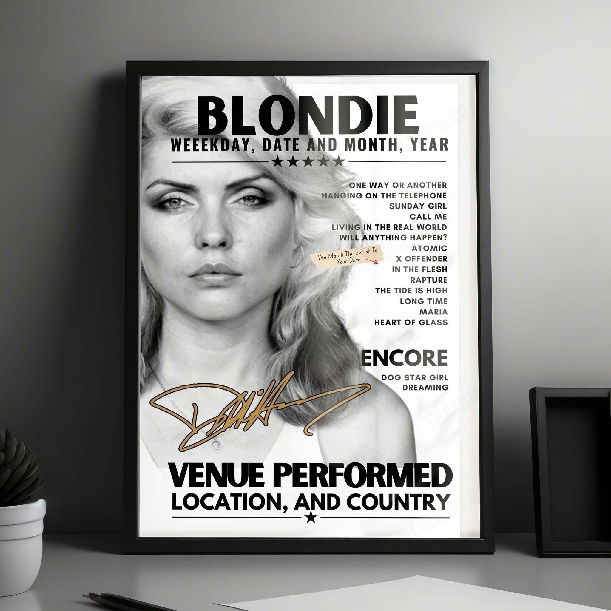 Blondie Setlist Poster - The Chicago Theatre, USA - August 27th, 2022