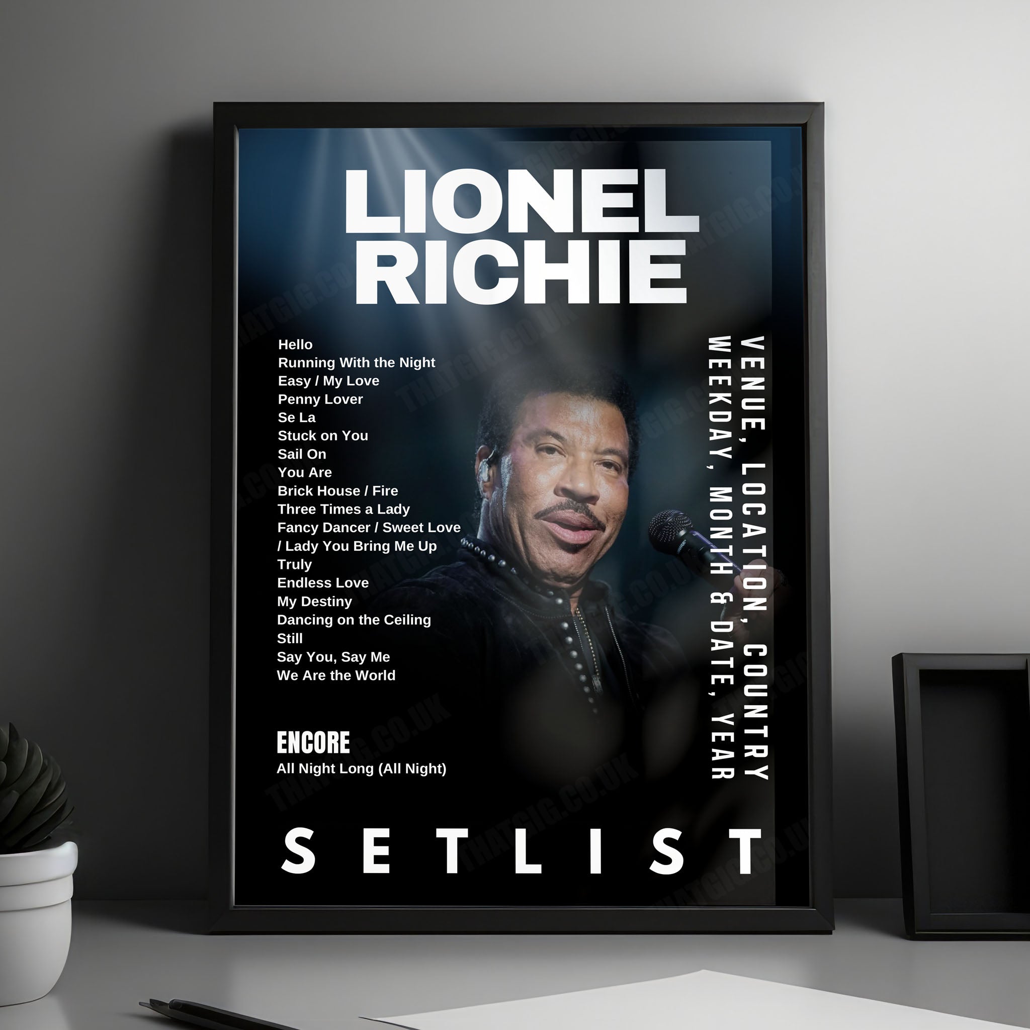 Lionel Richie Setlist Poster - The OVO Hydro, Glasgow - June 4th, 2025