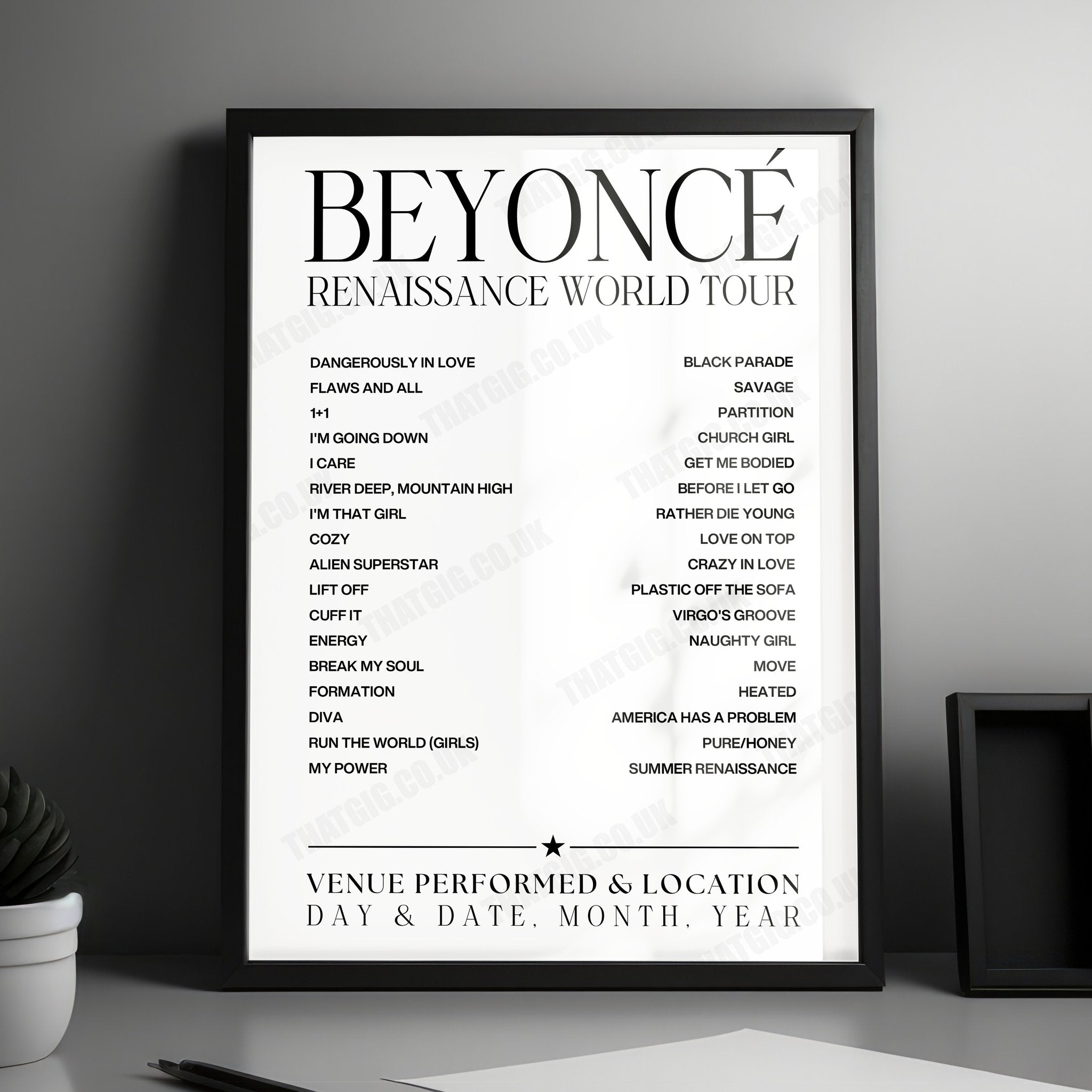 Beyoncé Setlist Poster - Friends Arena, Solna - May 10th, 2023