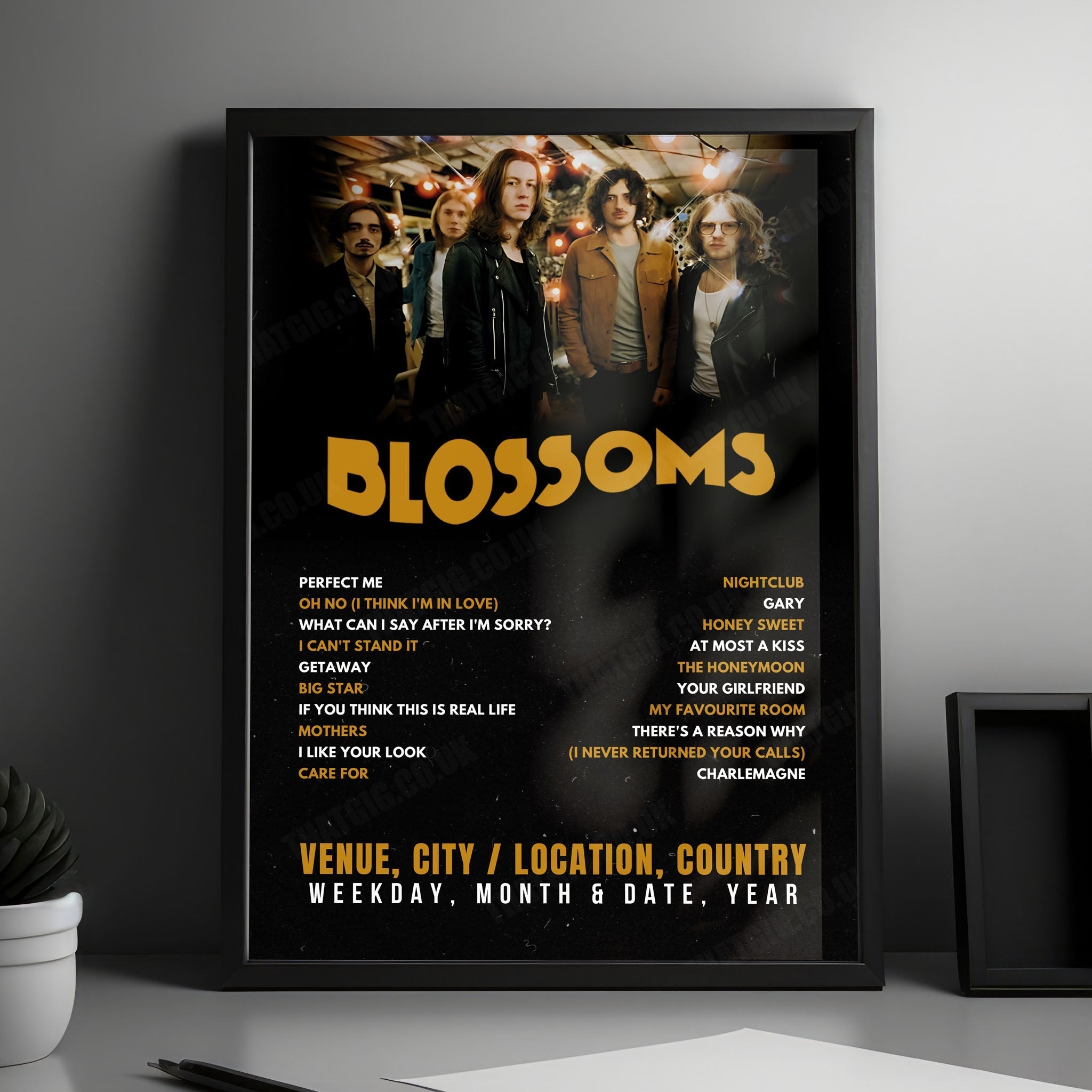 Blossoms Setlist Poster - Grosse Freiheit 36, Hamburg - May 6th, 2025