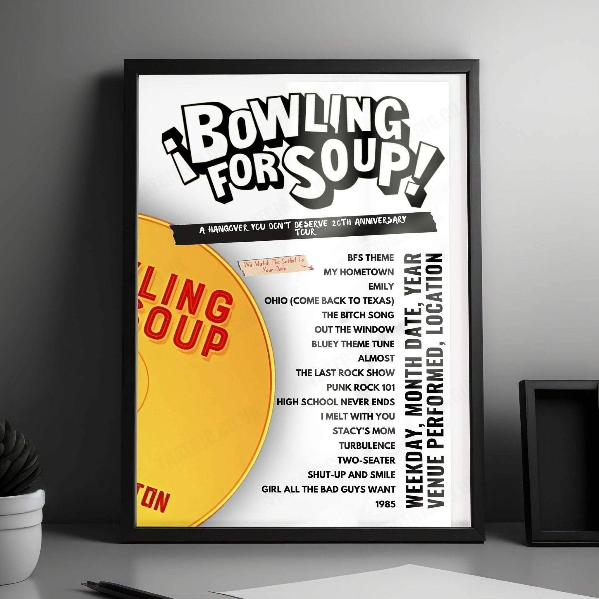 Bowling for Soup Setlist Poster - Good Things Sydney 2024 - December 7th, 2024