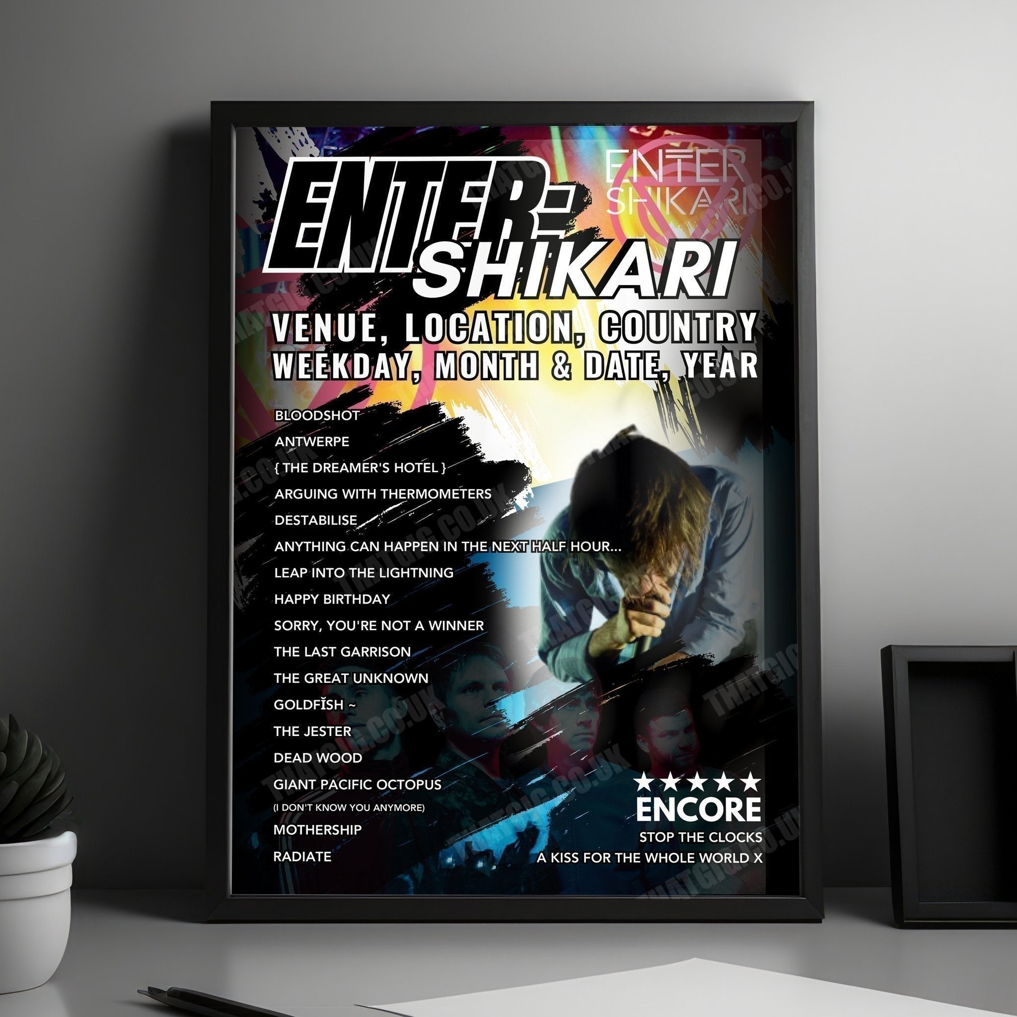Enter Shikari Setlist Poster - Warehouse Live Midtown, Houston, TX, USA - October 12th, 2024