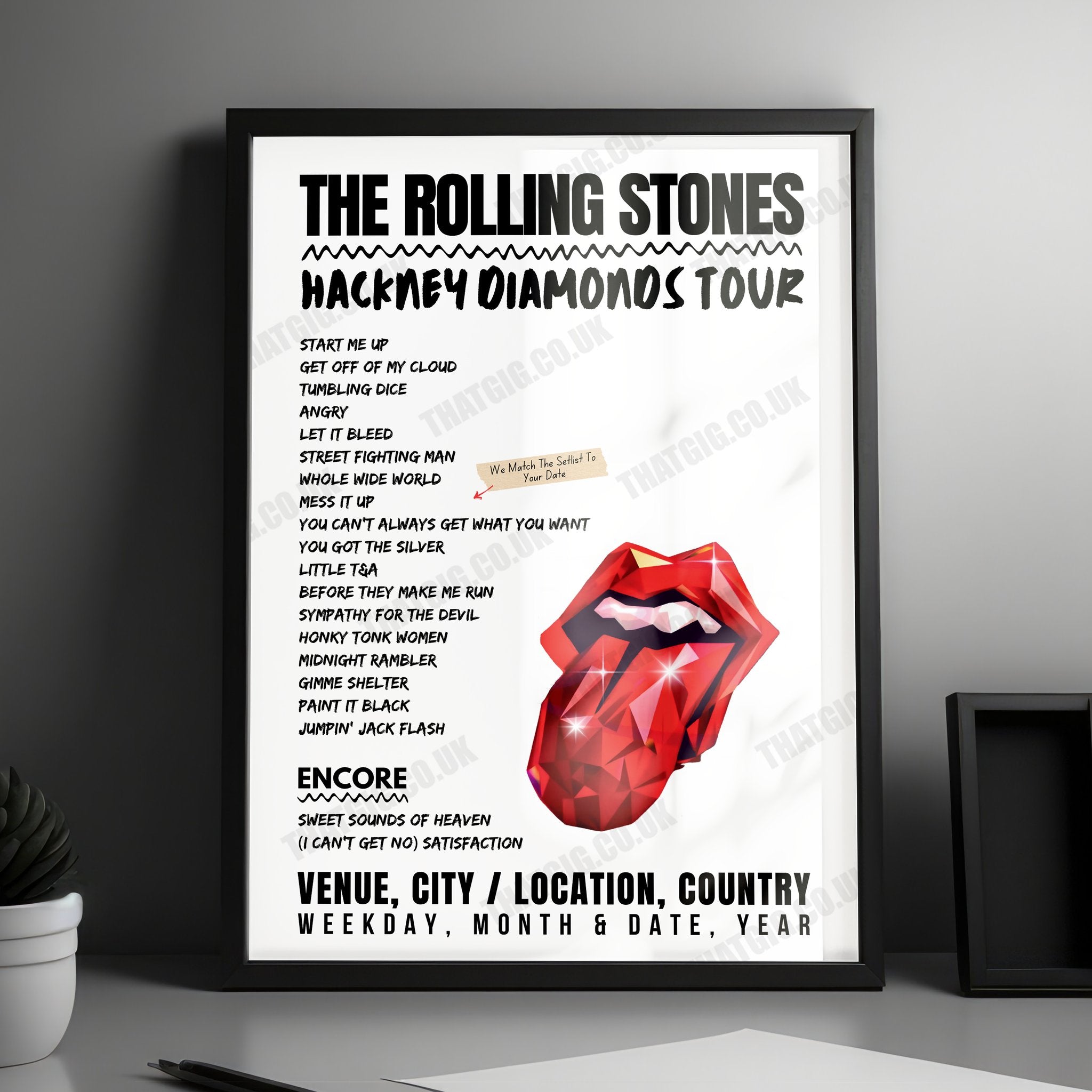 The Rolling Stones Setlist Poster - MetLife Stadium, East Rutherford, USA - May 23rd, 2024