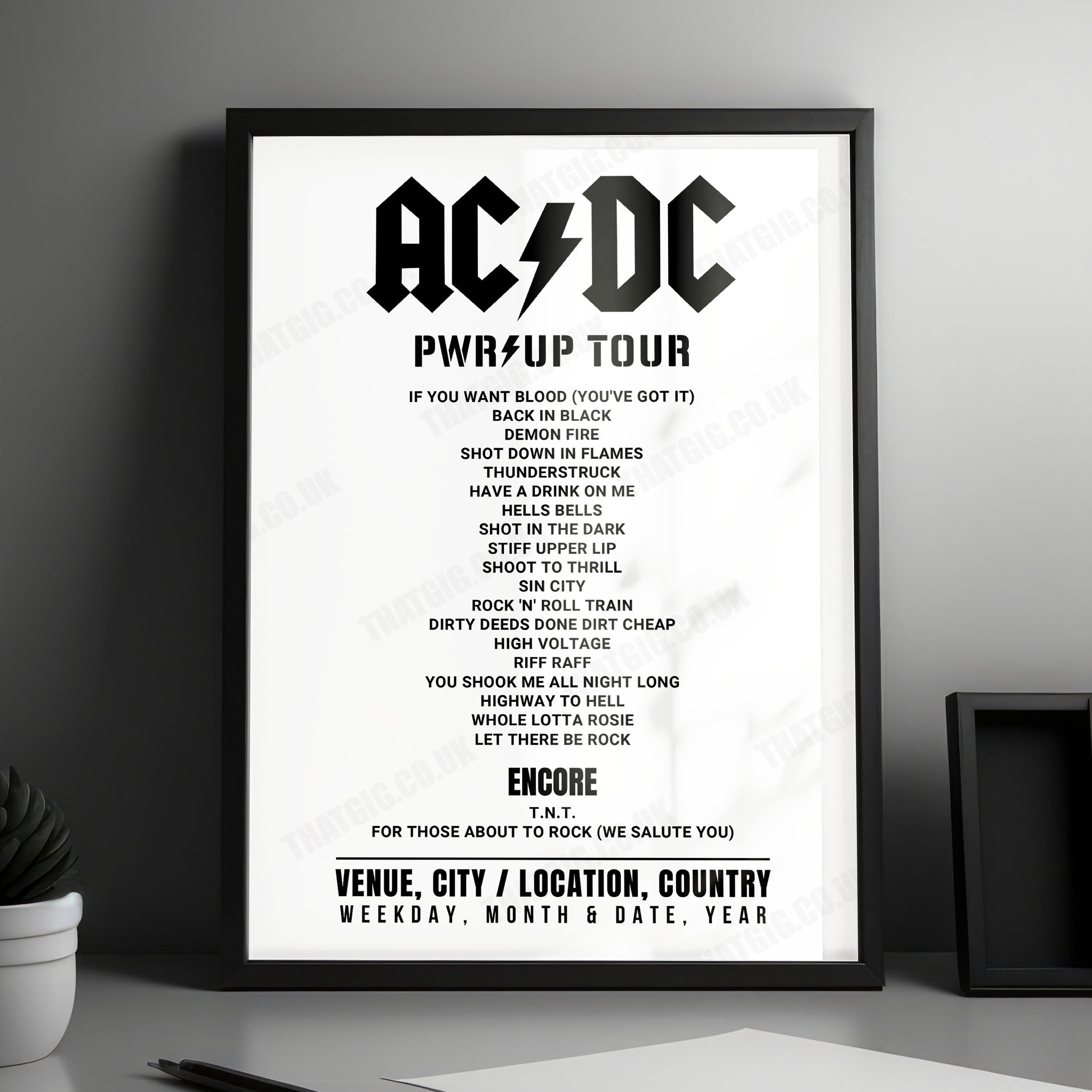 AC/DC Setlist Poster - Acrisure Stadium, Pittsburgh - May 8th, 2025