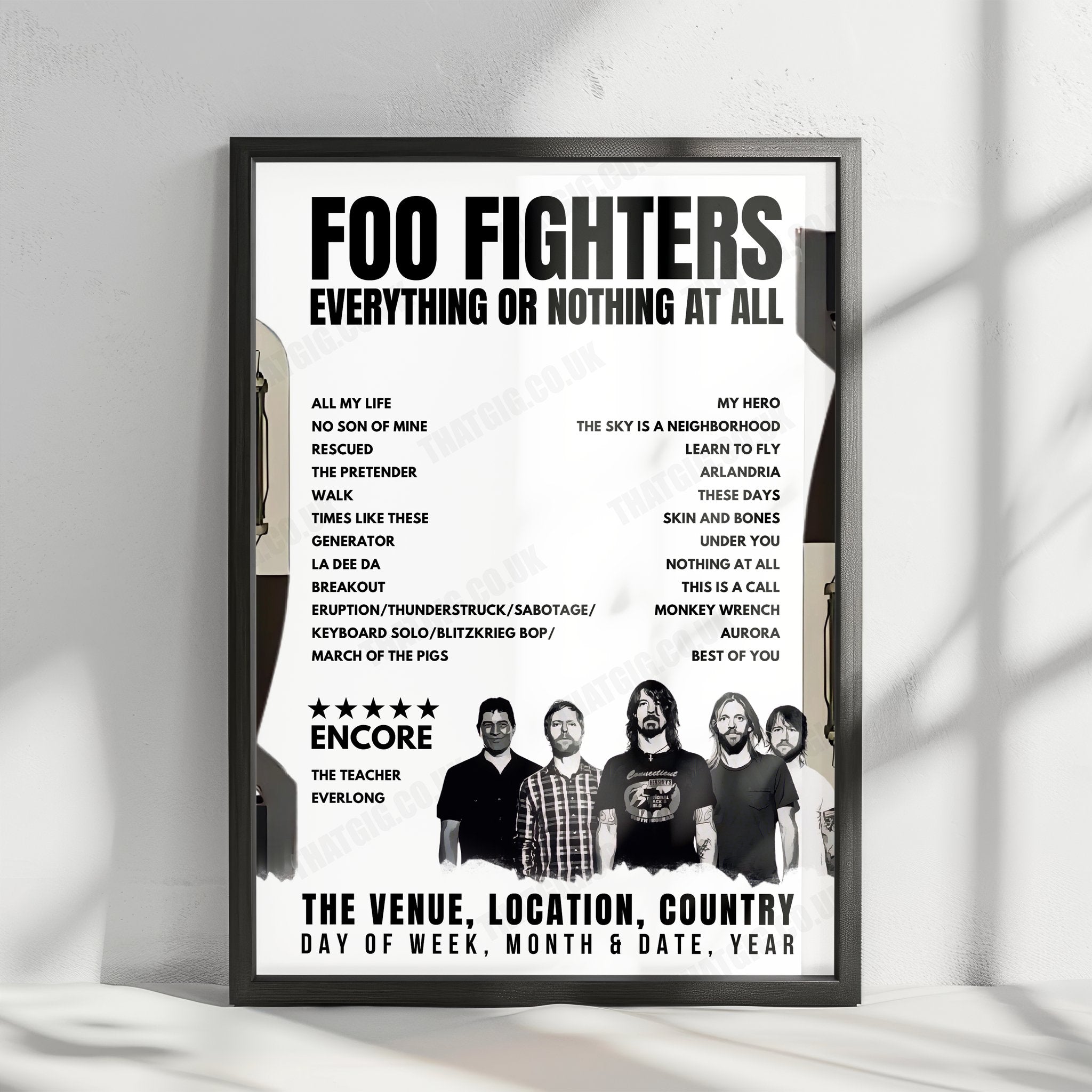 Foo Fighters Setlist Poster - Target Field, Minneapolis - July 28th, 2024