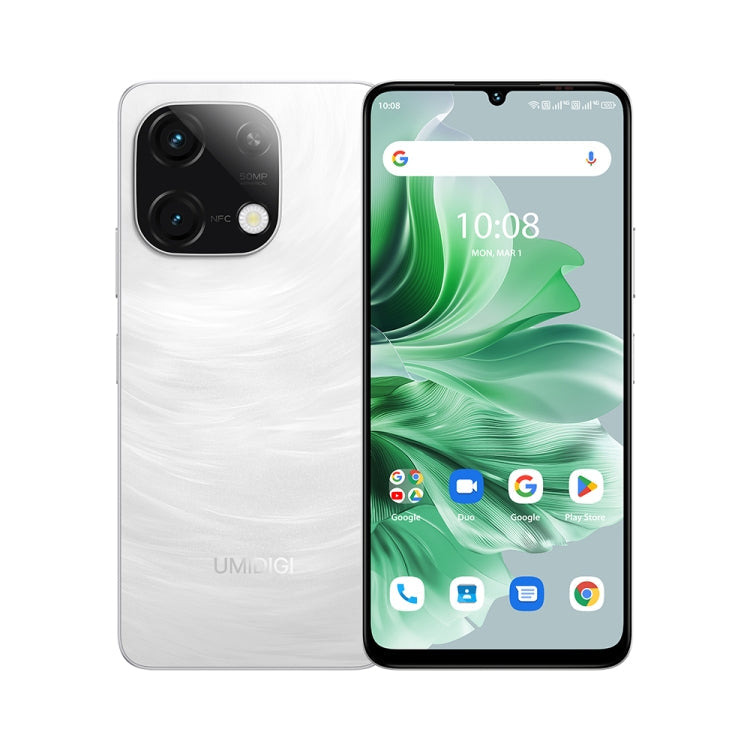 UMIDIGI G9C, 6GB+128GB, Face ID & Side Fingerprint Identification, 6.75 inch Android 14 MediaTek Helio G36 Octa Core, Network: 4G (Galaxy White)
