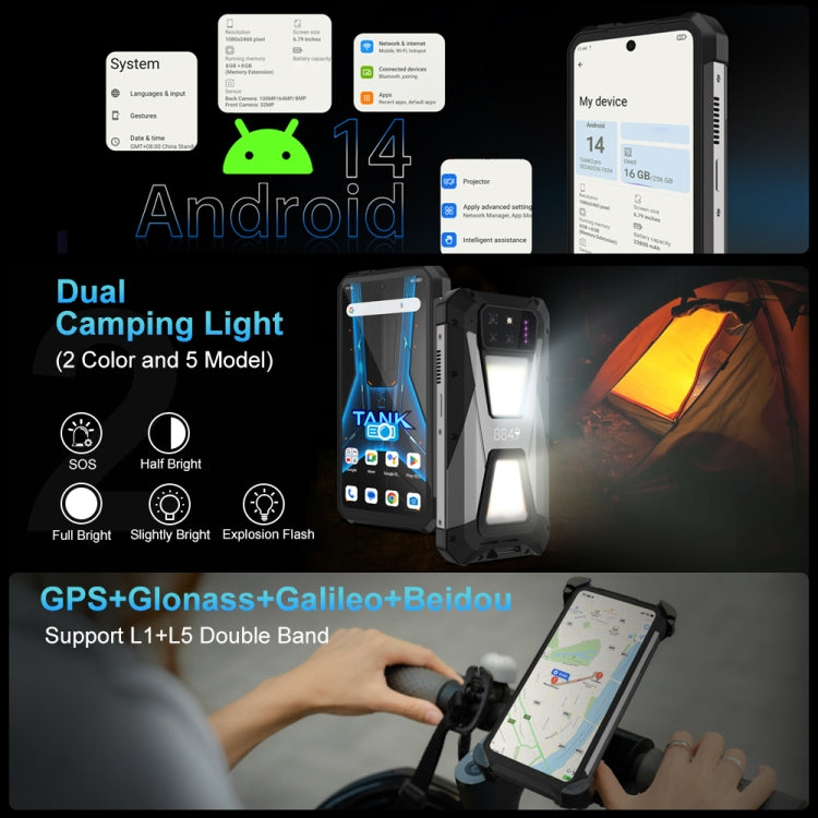 Unihertz 8849 Tank 3S Projector Rugged Phone, 12GB+256GB, 6.79 inch Android 14 Dimensity 8200 Octa Core, Network: 5G (Black)