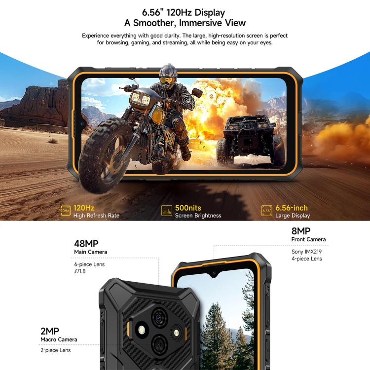 Ulefone RugKing 3 Pro, 8GB+128GB, IP68/IP69K Rugged Phone, 6.56 inch Android 15 Unisoc T7250 Octa Core, Network: 4G, NFC, OTG, RugKing 3 Pro, RugKing 3 Pro, 8GB+128GB
