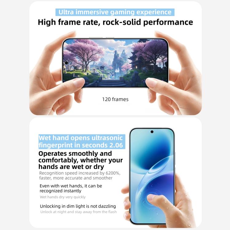 vivo S50, 16GB+256GB, 3D Fingerprint, 6.59 inch Android 16 OriginOS 6 Snapdragon 8s Gen 3 Octa Core, OTG, NFC, Network: 5G, Support Google Play, 16GB+256GB
