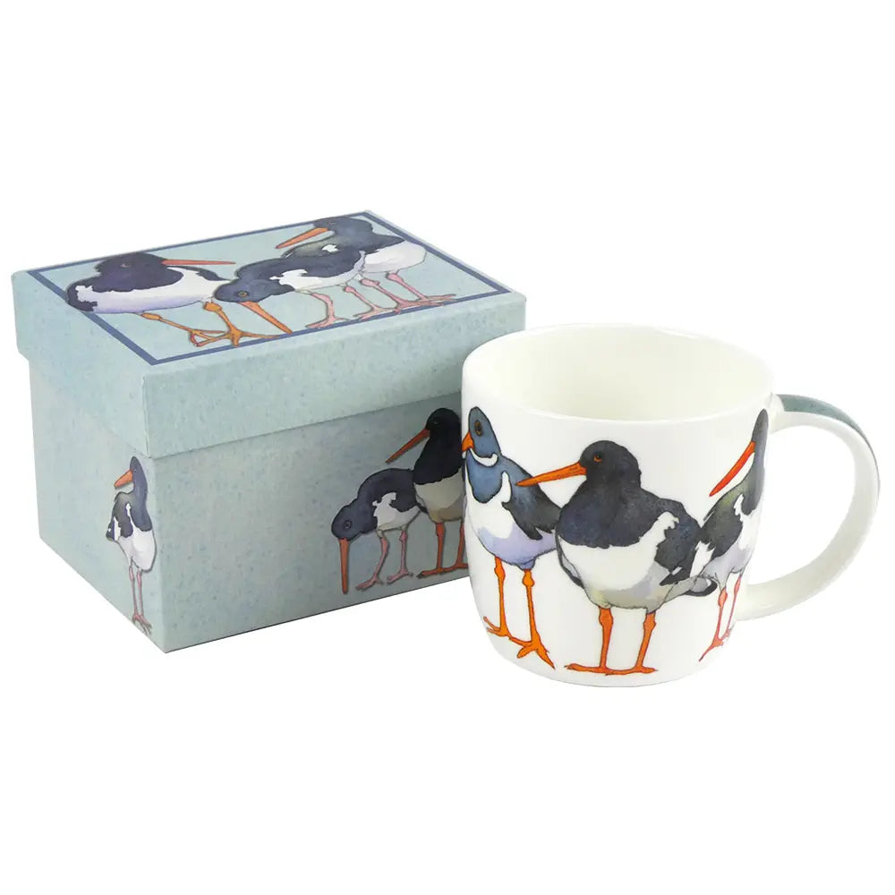 EMMA BALL Oystercatchers Bone China Mug with Gift Box