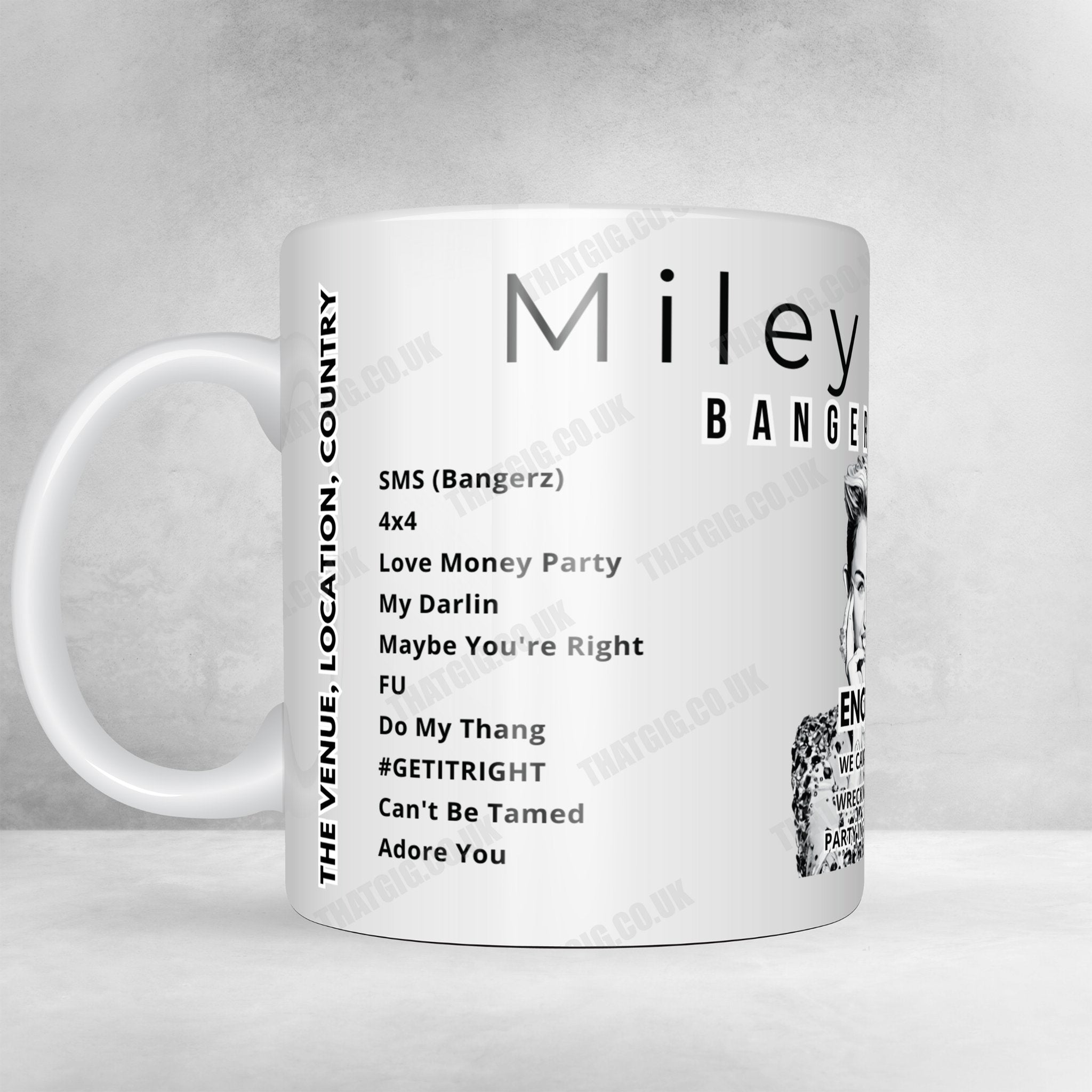 Miley Cyrus Setlist Mug - Ayu Dayclub, Las Vegas - July 4th, 2021