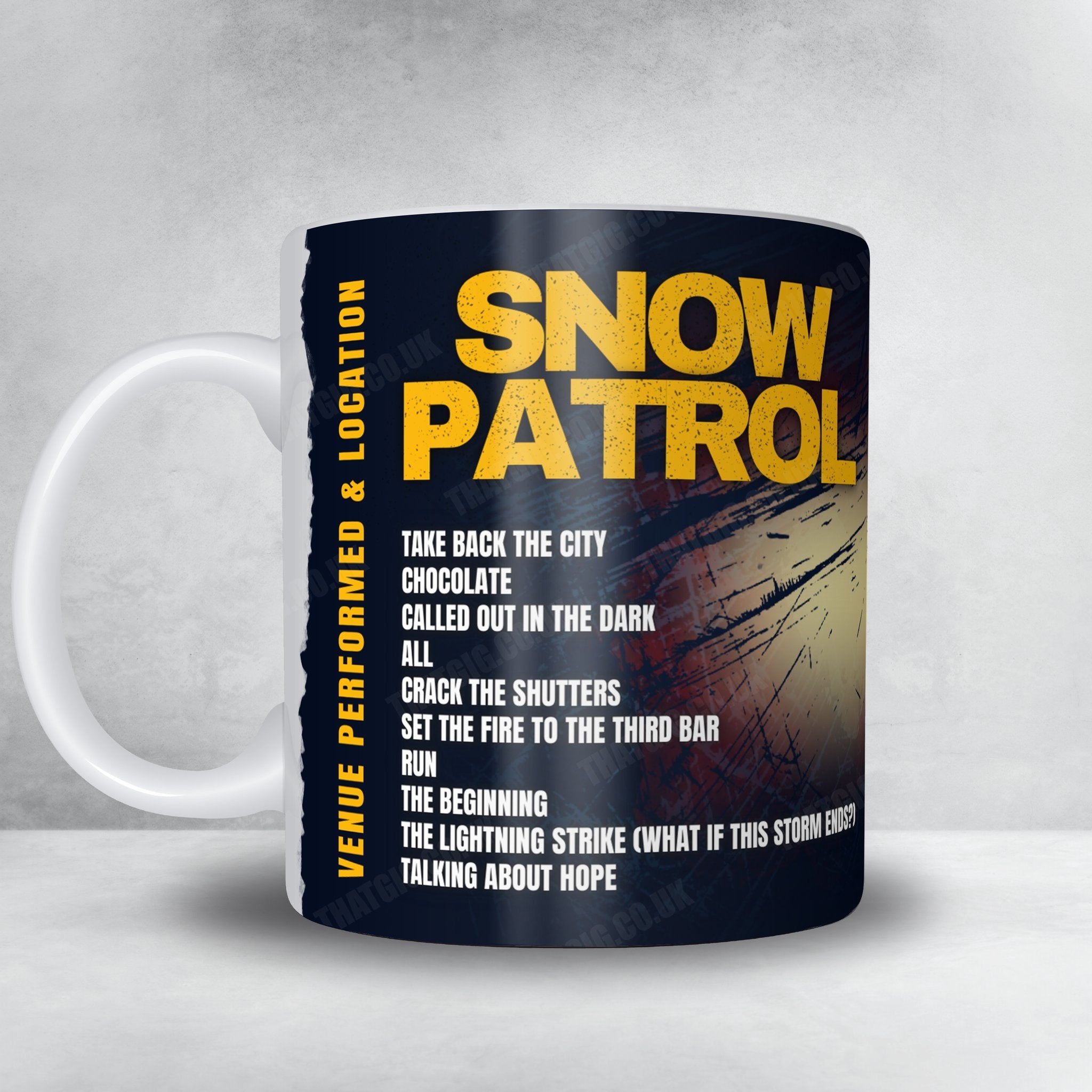 Snow Patrol Setlist Mug - L'Olympia Bruno Coquatrix, Paris, France - January 30th, 2025