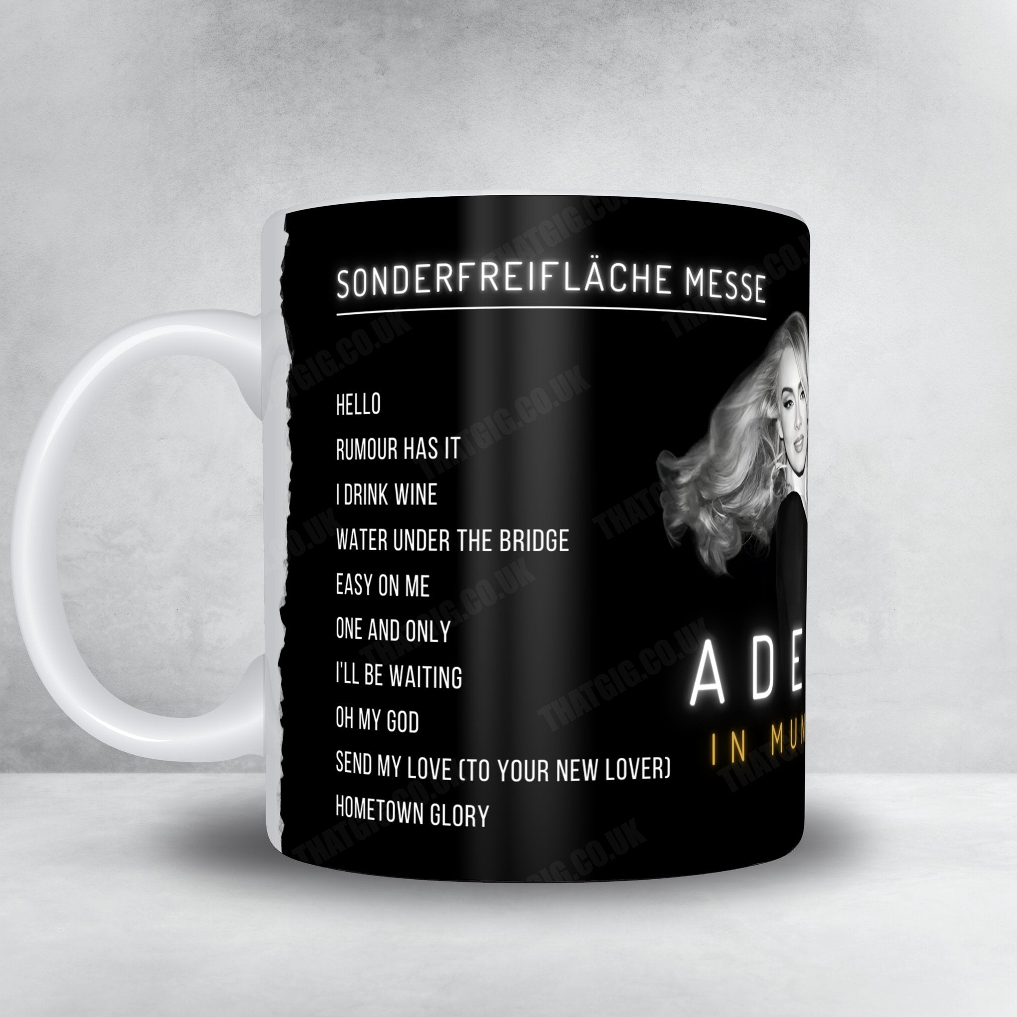 Adele Setlist Mug - Sonderfreifläche Messe, Munich - August 30th, 2024