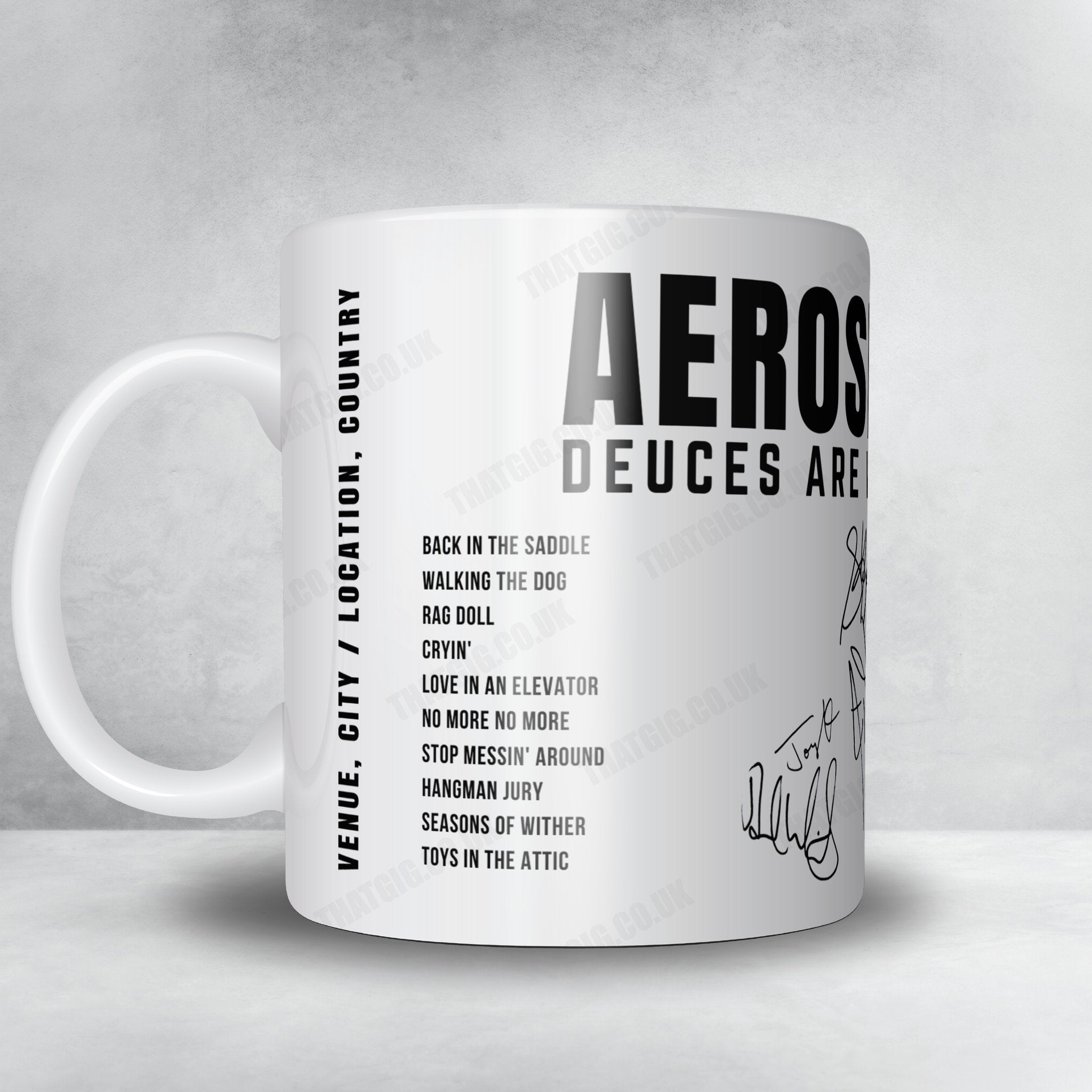 Aerosmith Setlist Mug - Park Theater at Park MGM, Las Vegas - October 3rd, 2019