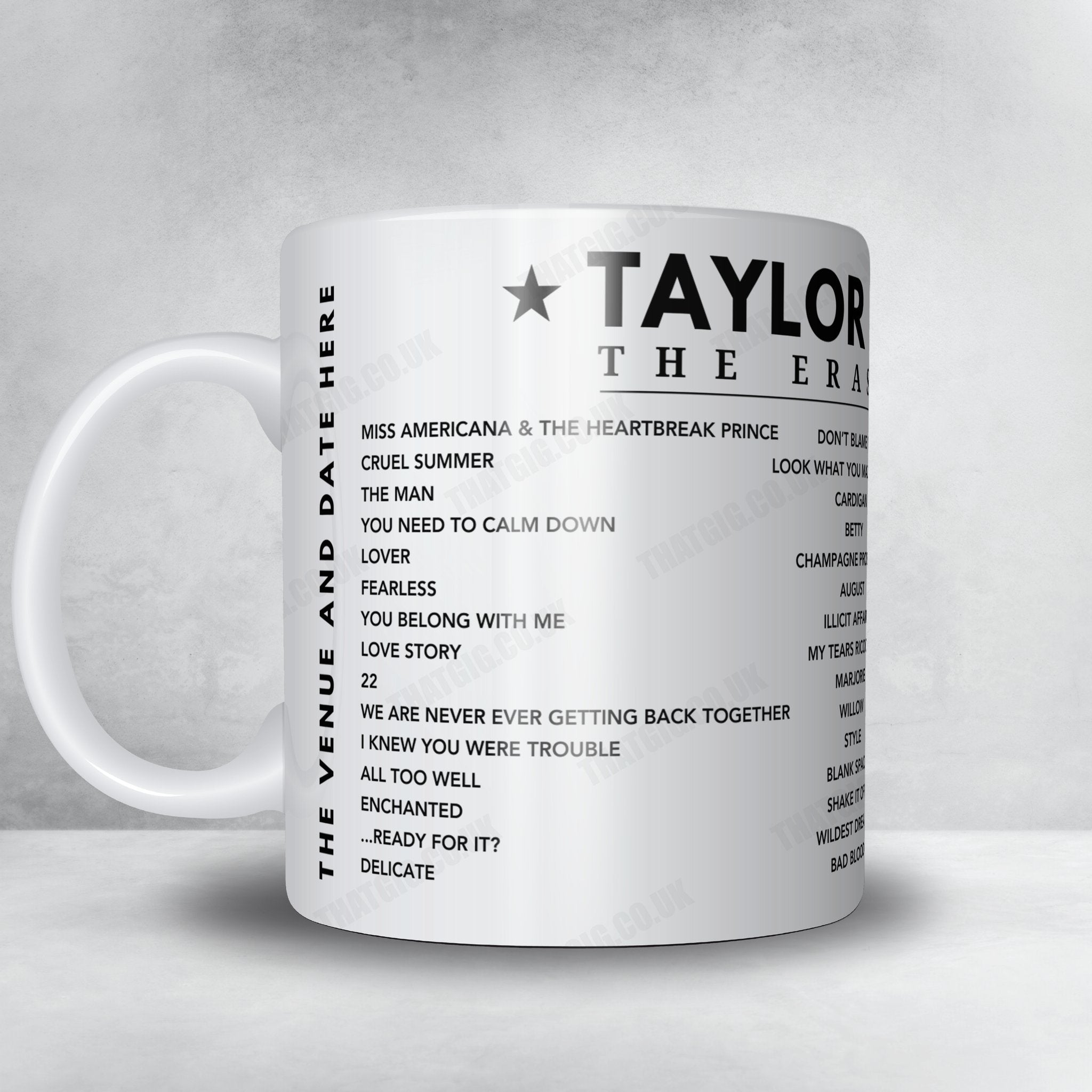 Taylor Swift Setlist Mug - Lumen Field, Seattle - July 22nd, 2023