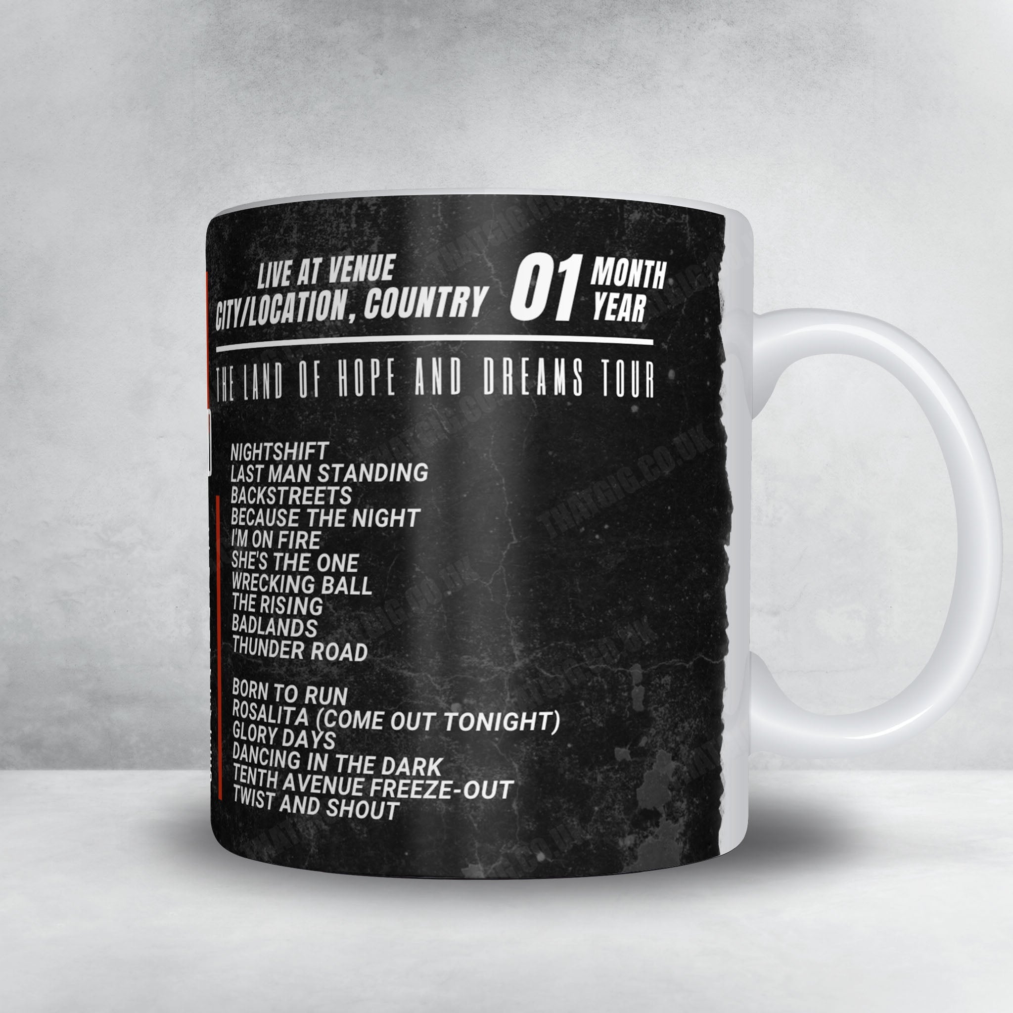 Bruce Springsteen Setlist Mug - Orange Vélodrome, Marseille - May 31st, 2025