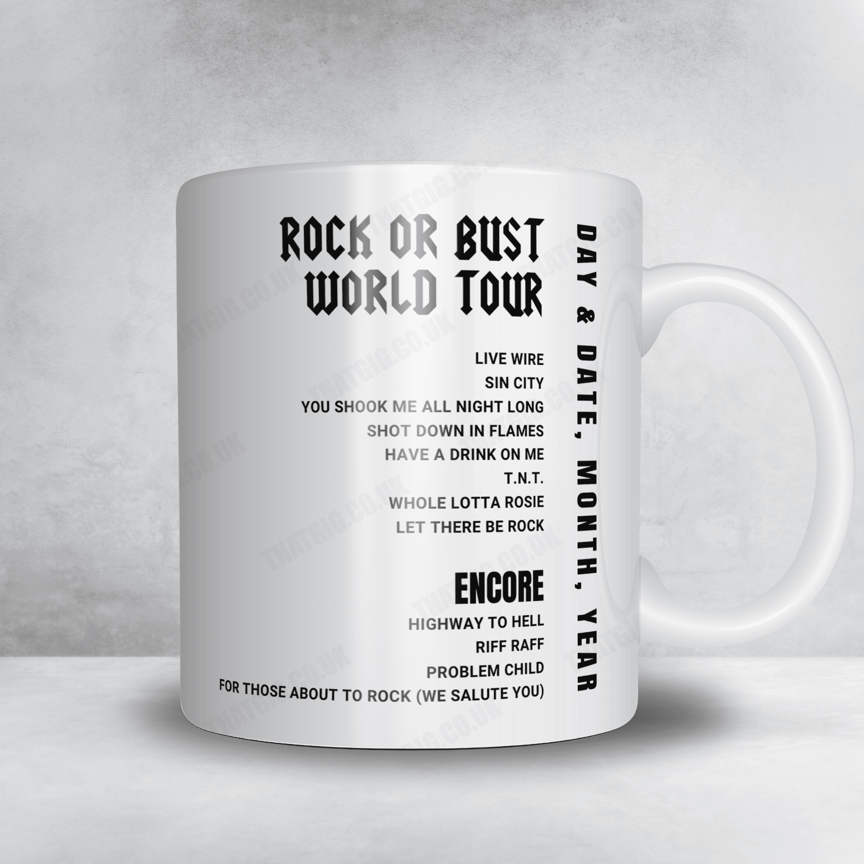 AC/DC Setlist Mug - Adelaide Oval, Adelaide - November 21st, 2015