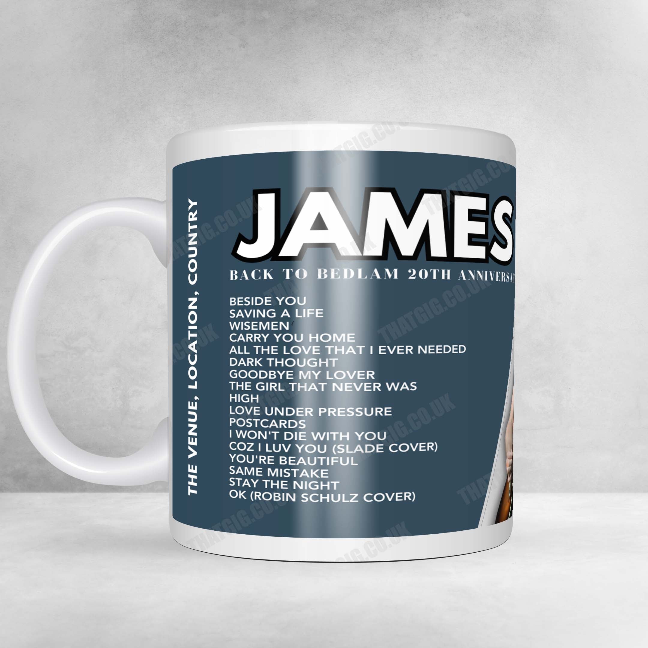 James Blunt Setlist Mug - QUARTERBACK Immobilien ARENA, Leipzig - March 21st, 2024