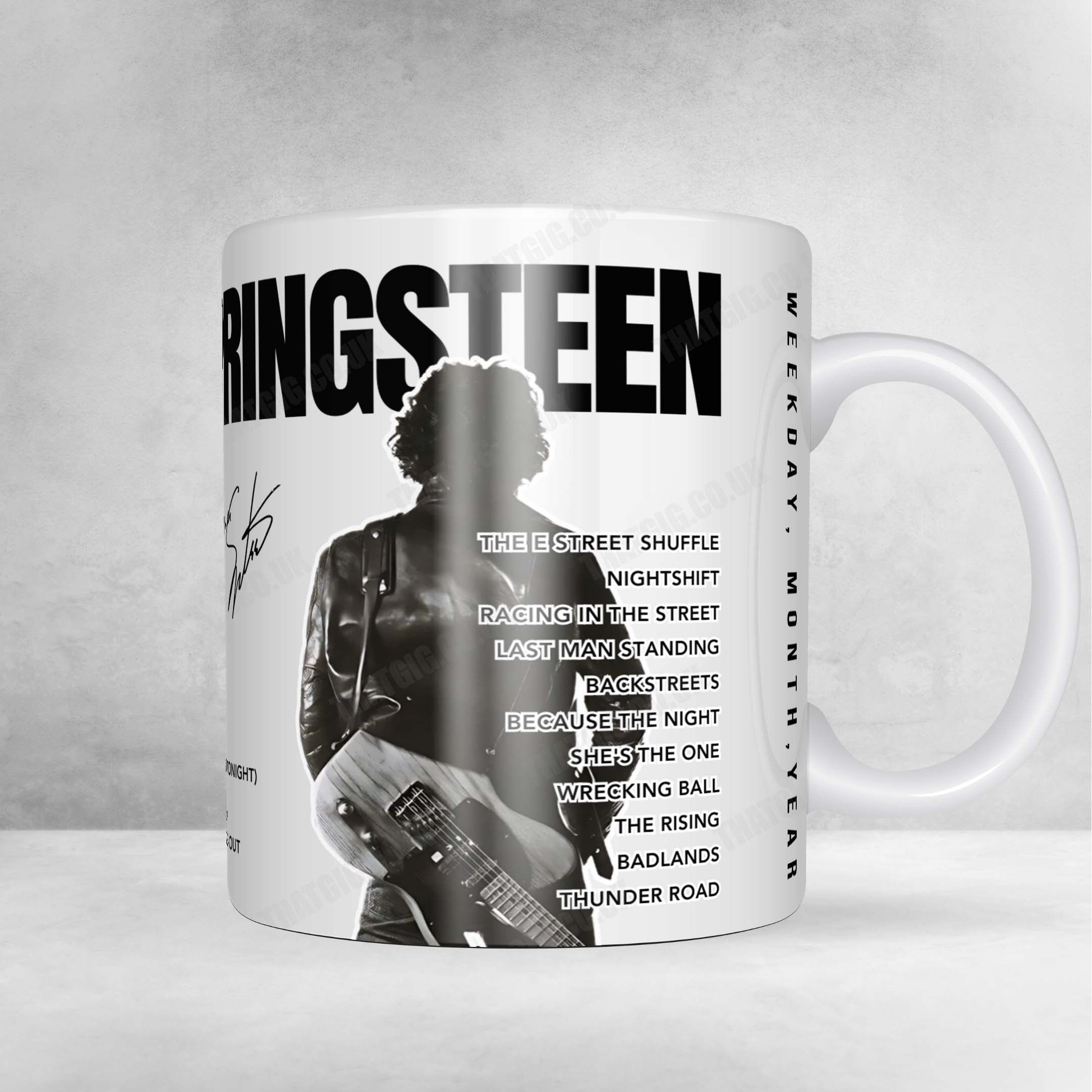 Bruce Springsteen Setlist Mug - Isaac Stern Auditorium at Carnegie Hall, New York - March 26th, 2025