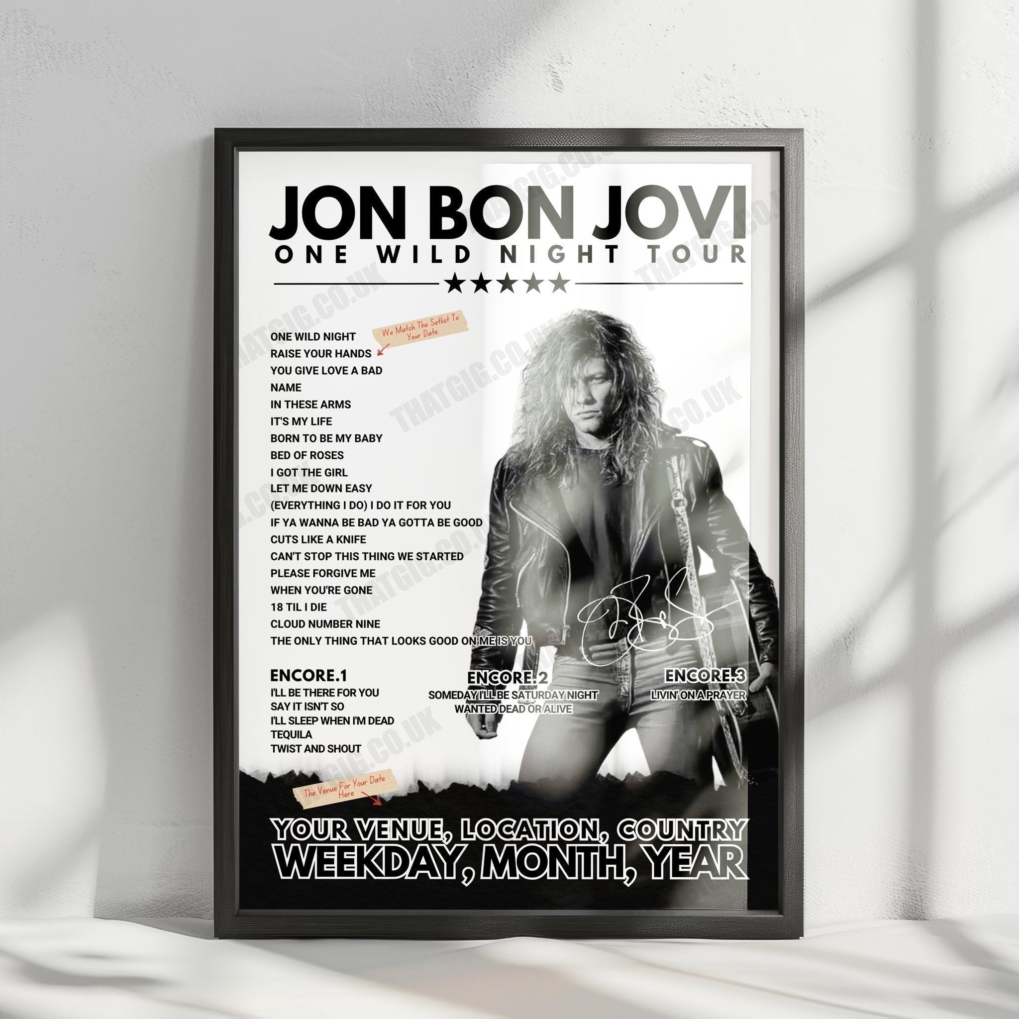 Bon Jovi Setlist Poster - Enmarket Arena, Savannah - April 13th, 2022