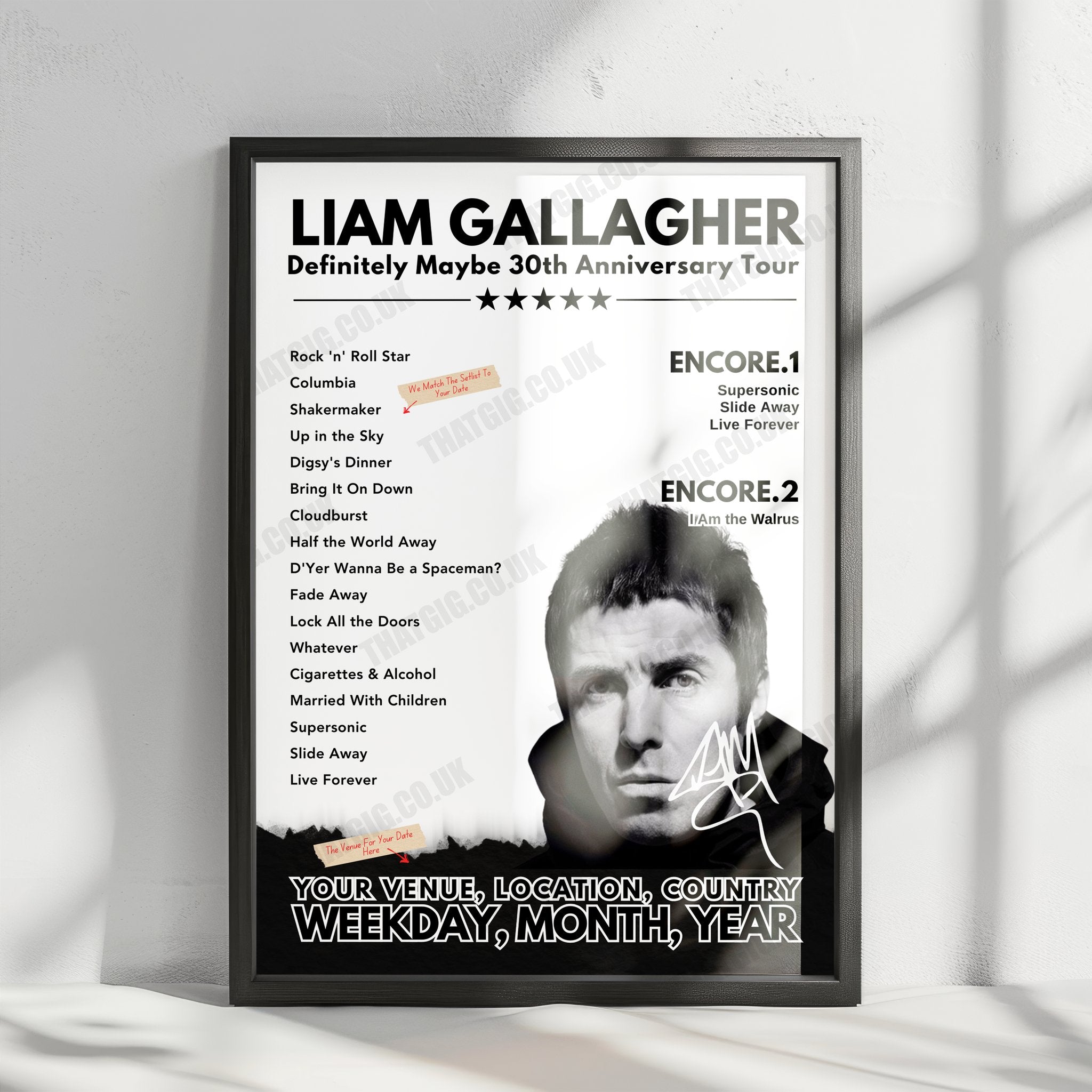 Liam Gallagher Setlist Poster - Olympiapark, Berlin - September 9th, 2018