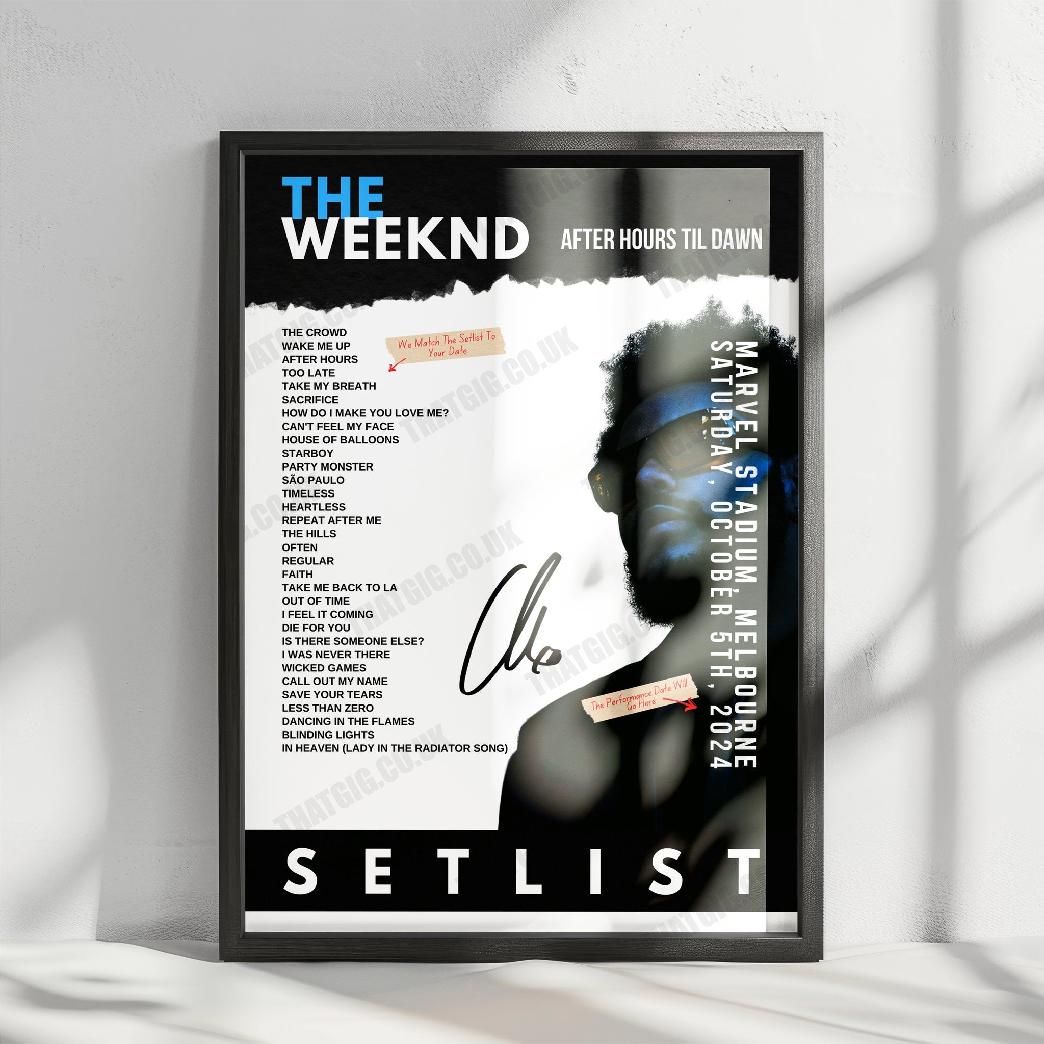 The Weeknd Setlist Poster - Estádio Nilton Santos, Rio de Janeiro - October 7th, 2023